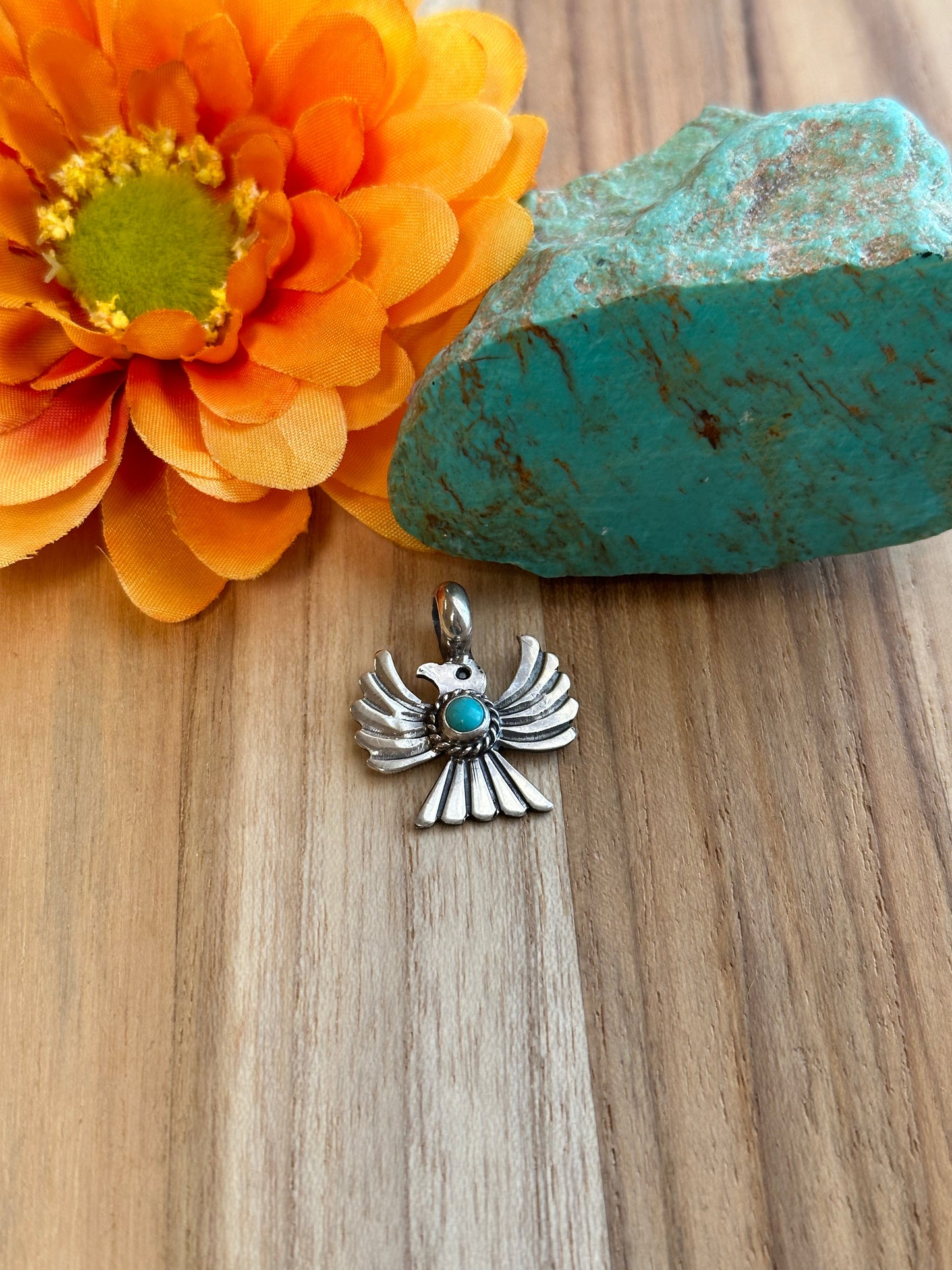 Turquoise Thunderbird Pendant