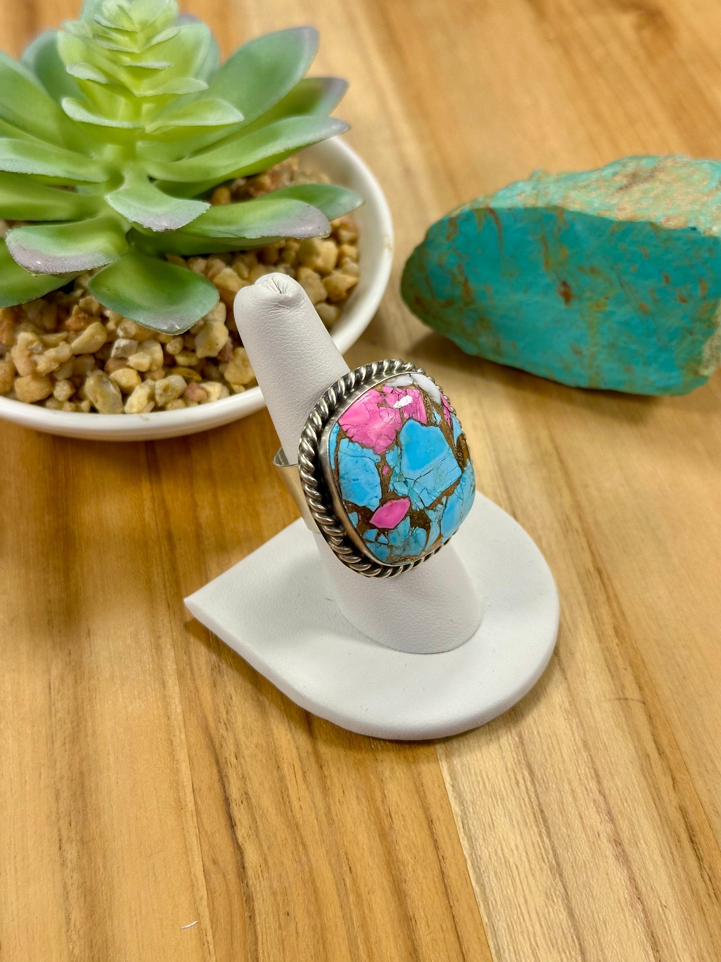 Cotton Candy Square Sterling Silver Ring