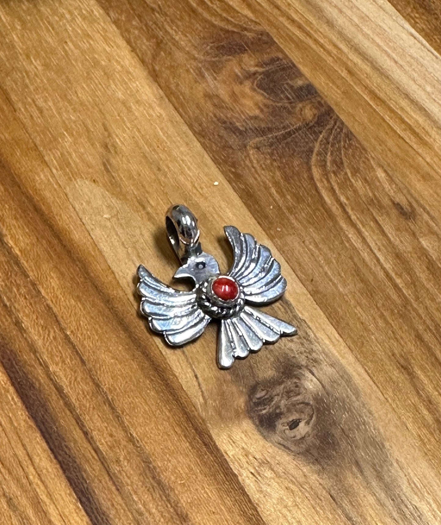 Coral Thunderbird Pendant