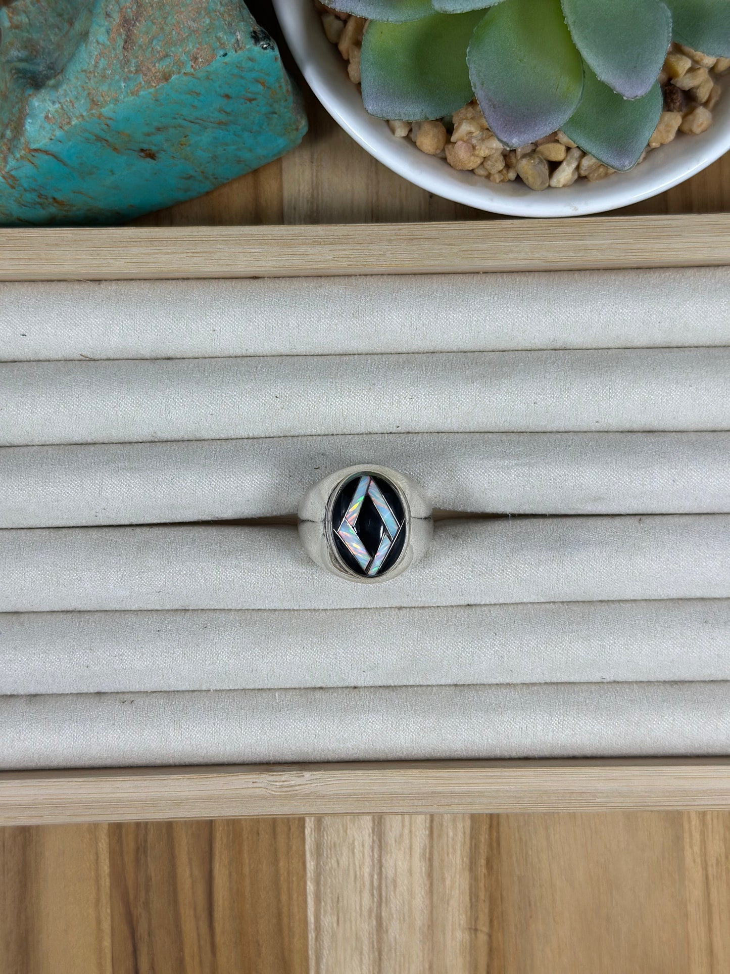 Multi Color Stone Inlay men Ring