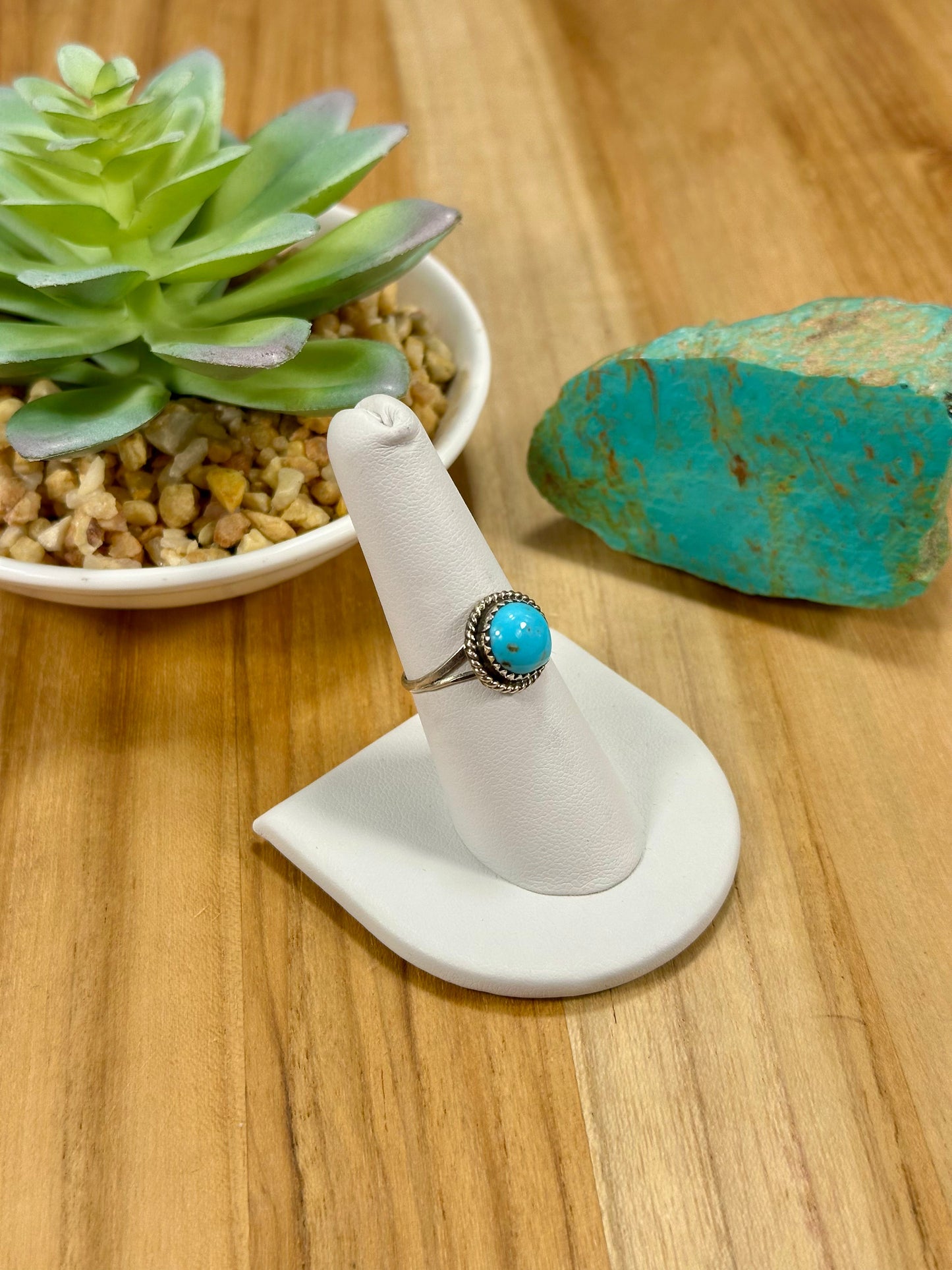 Kingman Turquoise Single Stone Sterling Silver Ring