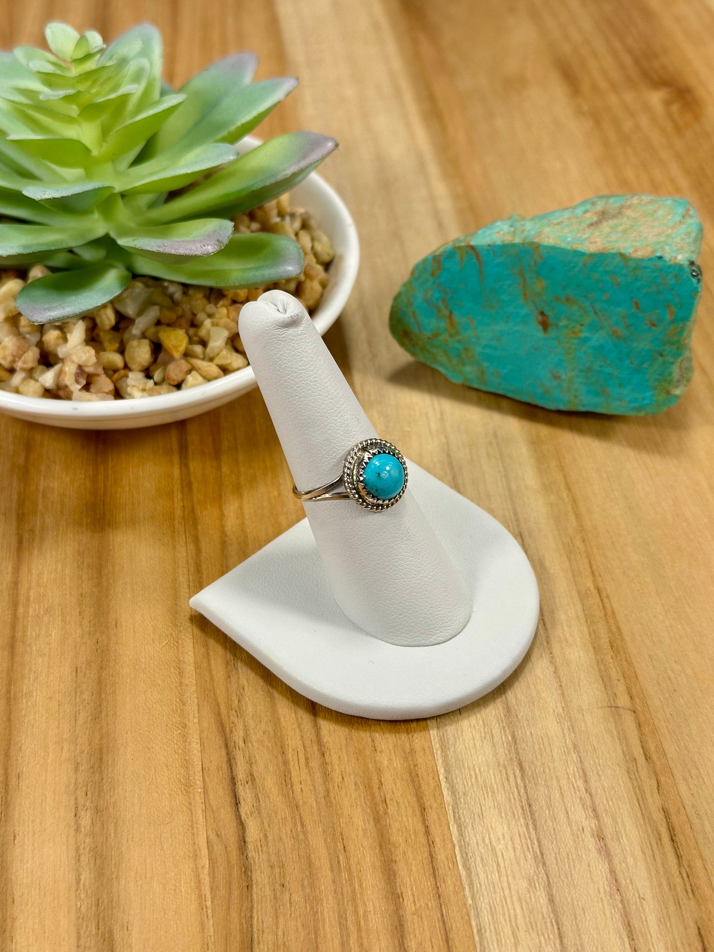 Kingman Turquoise Single Stone Sterling Silver Ring