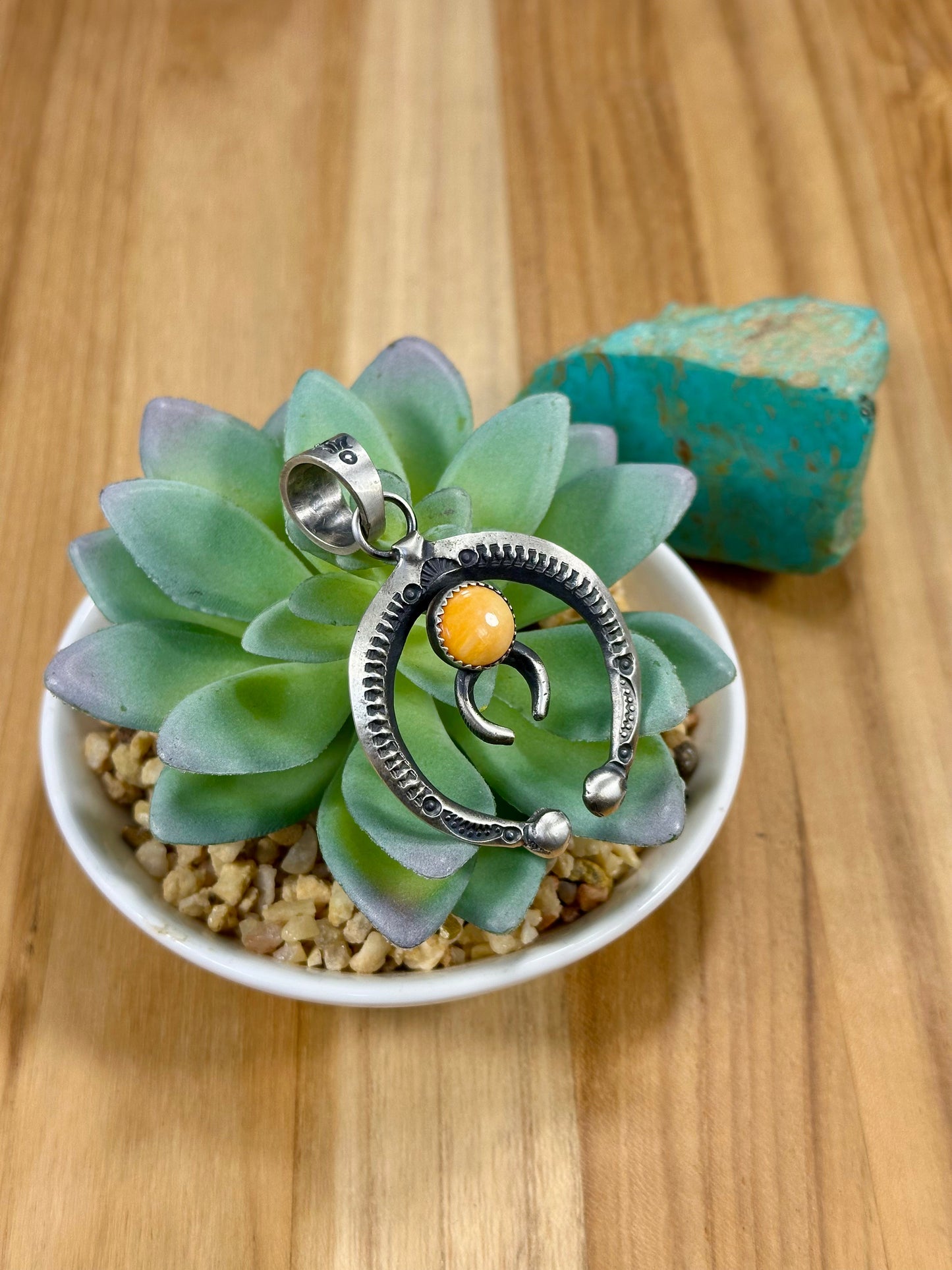 Orange Spiny Naja Sterling Silver Pendant