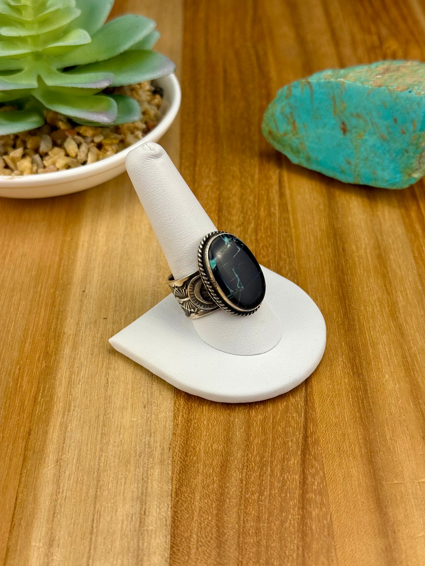 Blackjack Oval Single Stone Sterling Ring