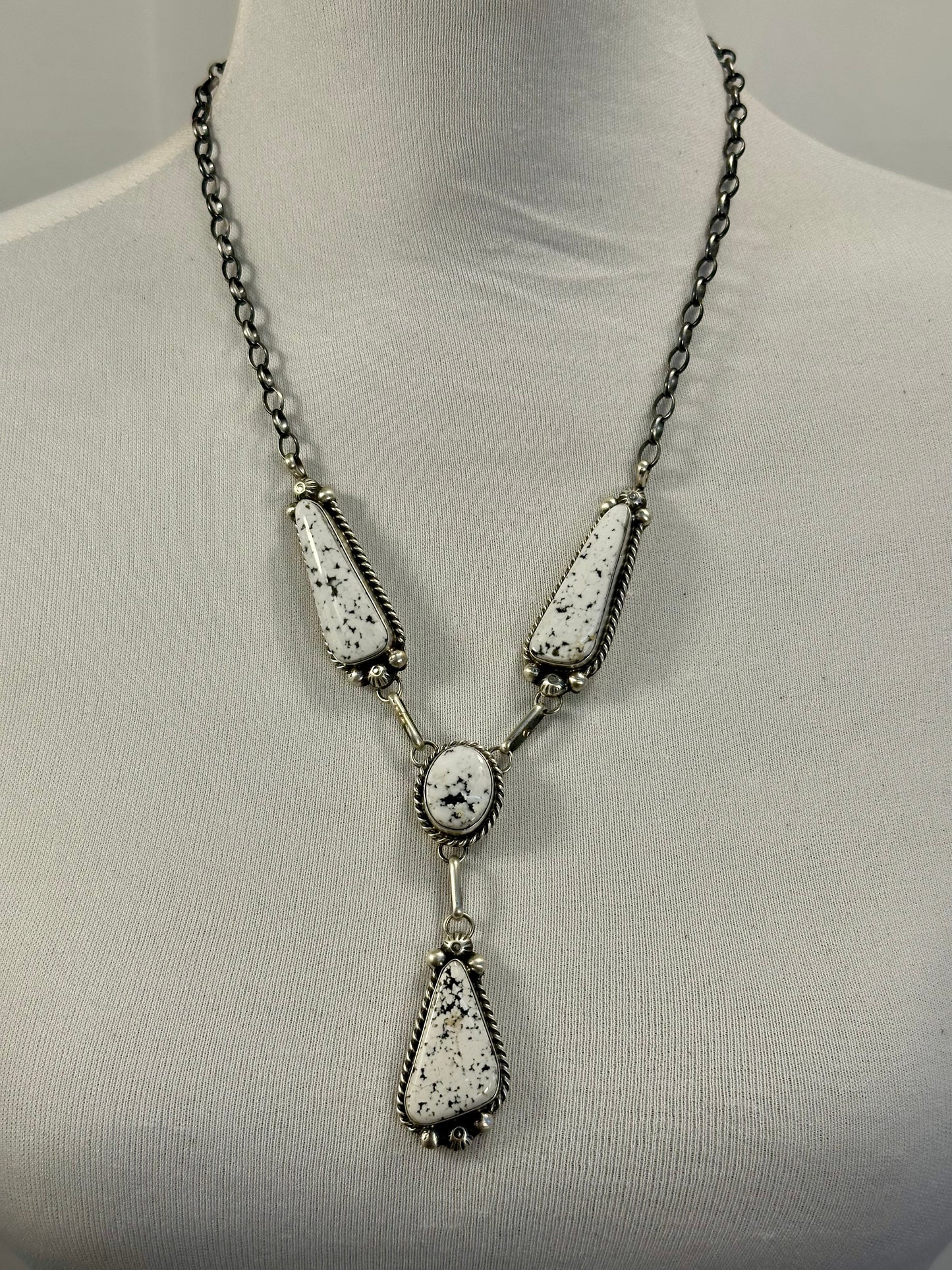 White Buffalo Lariat & Earrings Set