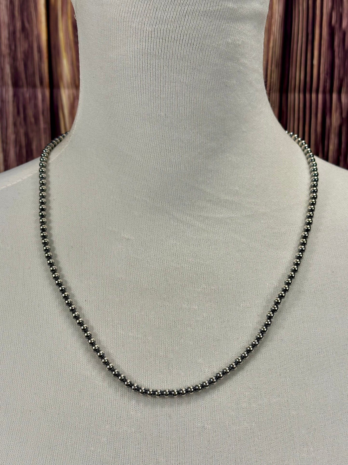 Sterling Pearl 22" 4mm Necklace