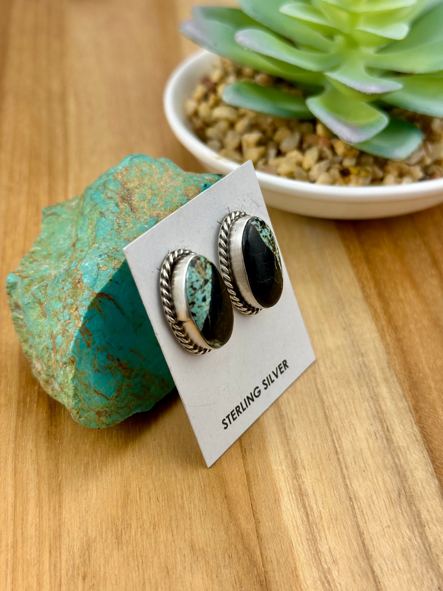 BlackJack Oval Sterling Studs