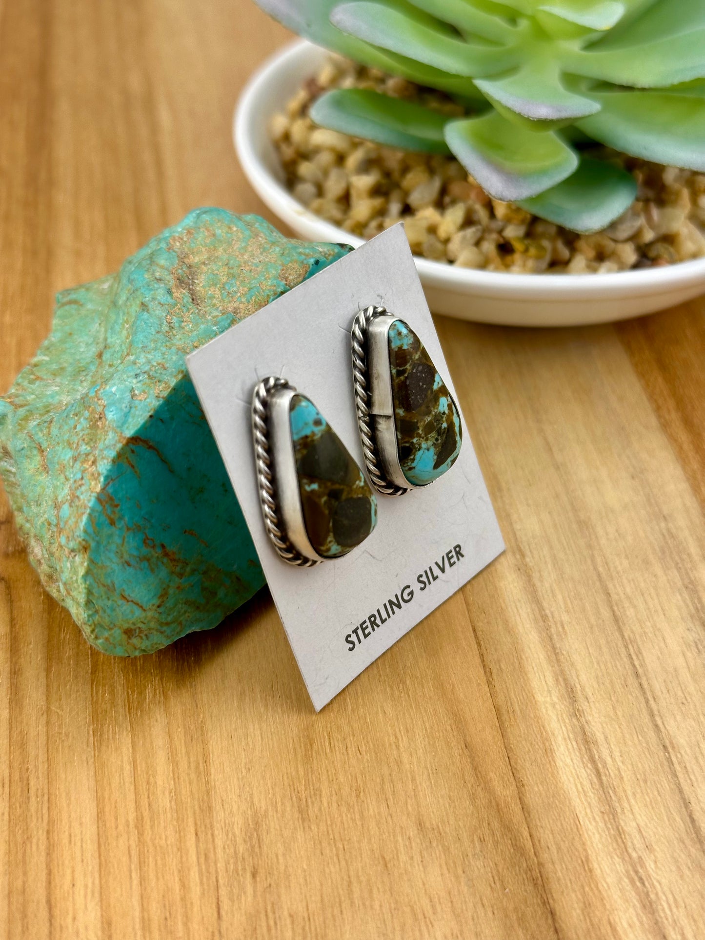 Blackjack Triangle Sterling Stud Earrings