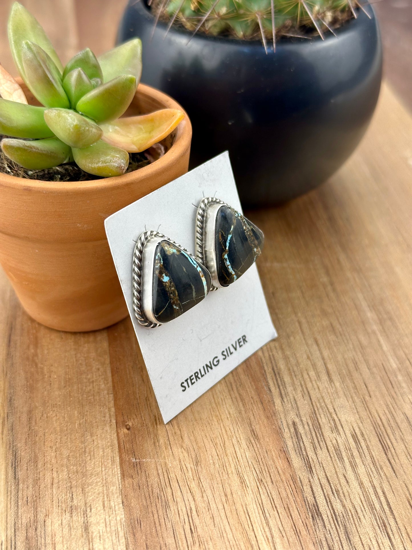 Blackjack Triangle Stud Earrings