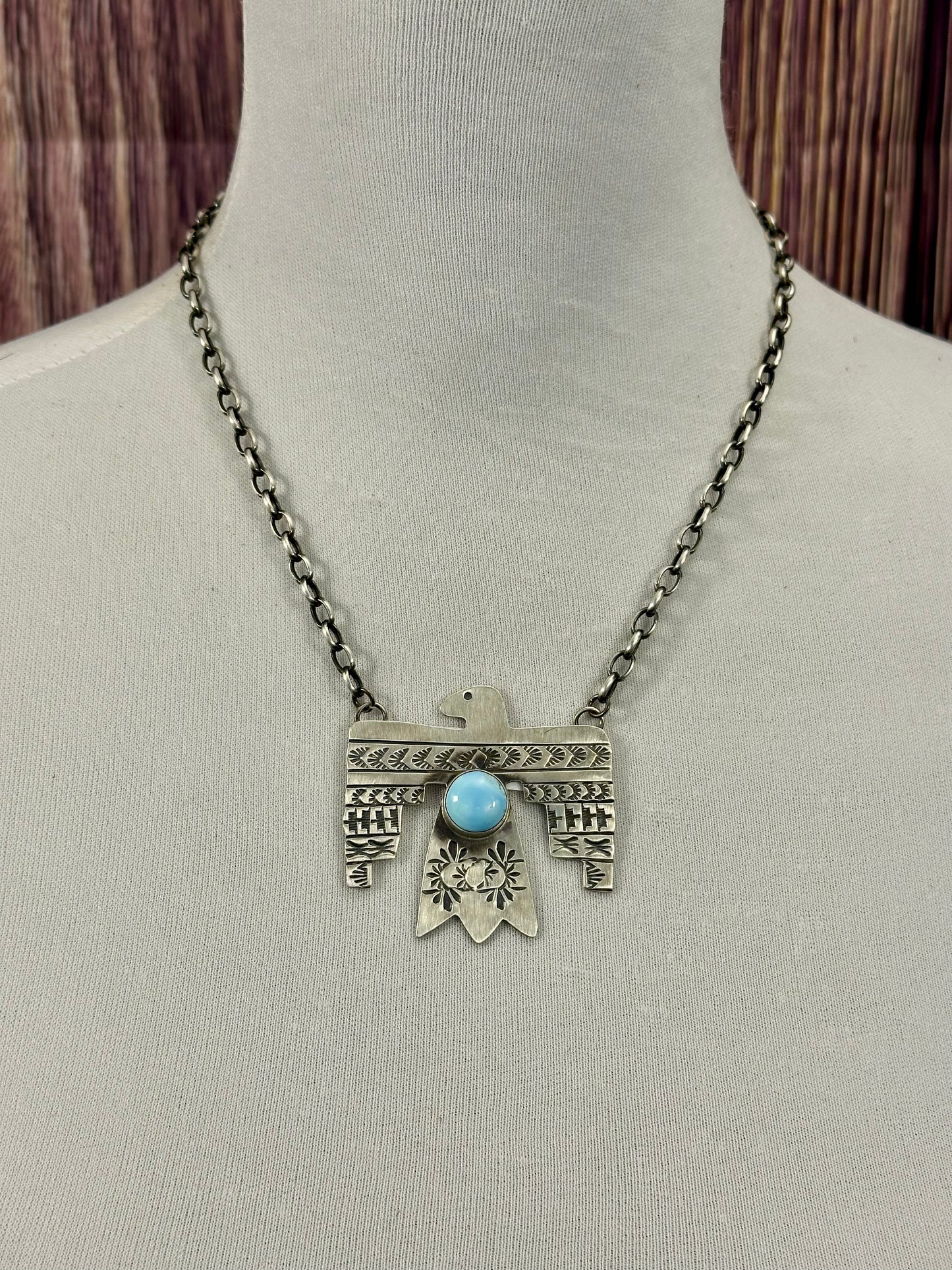 Golden Hills Sterling Thunderbird Necklace