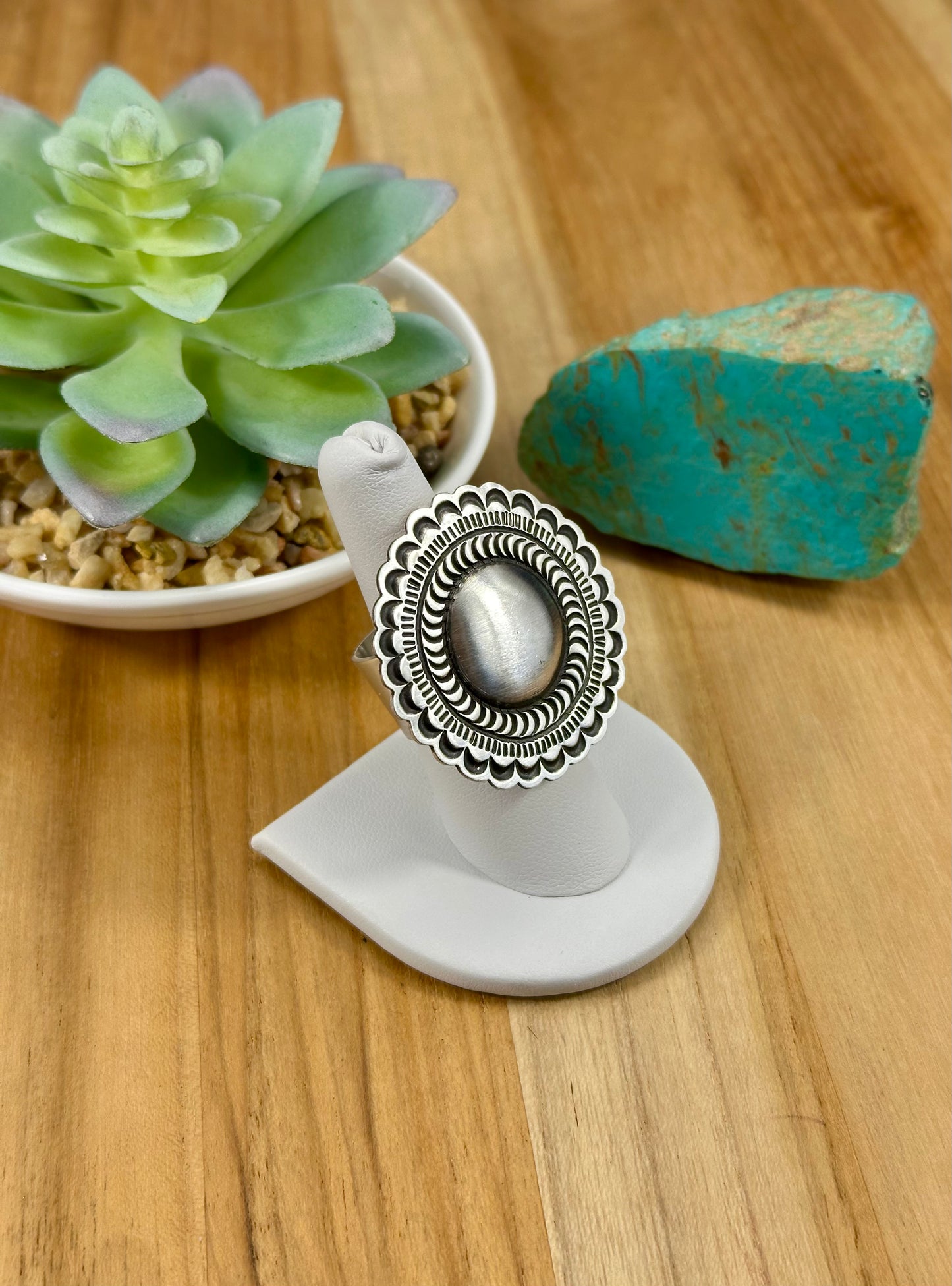 Sterling Silver Circle Concho Ring