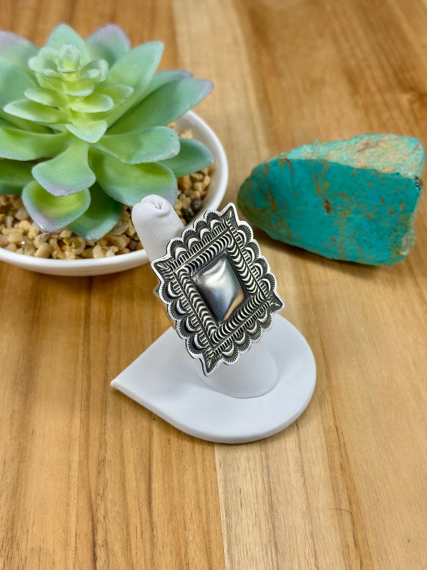 Sterling Silver Square Concho Ring