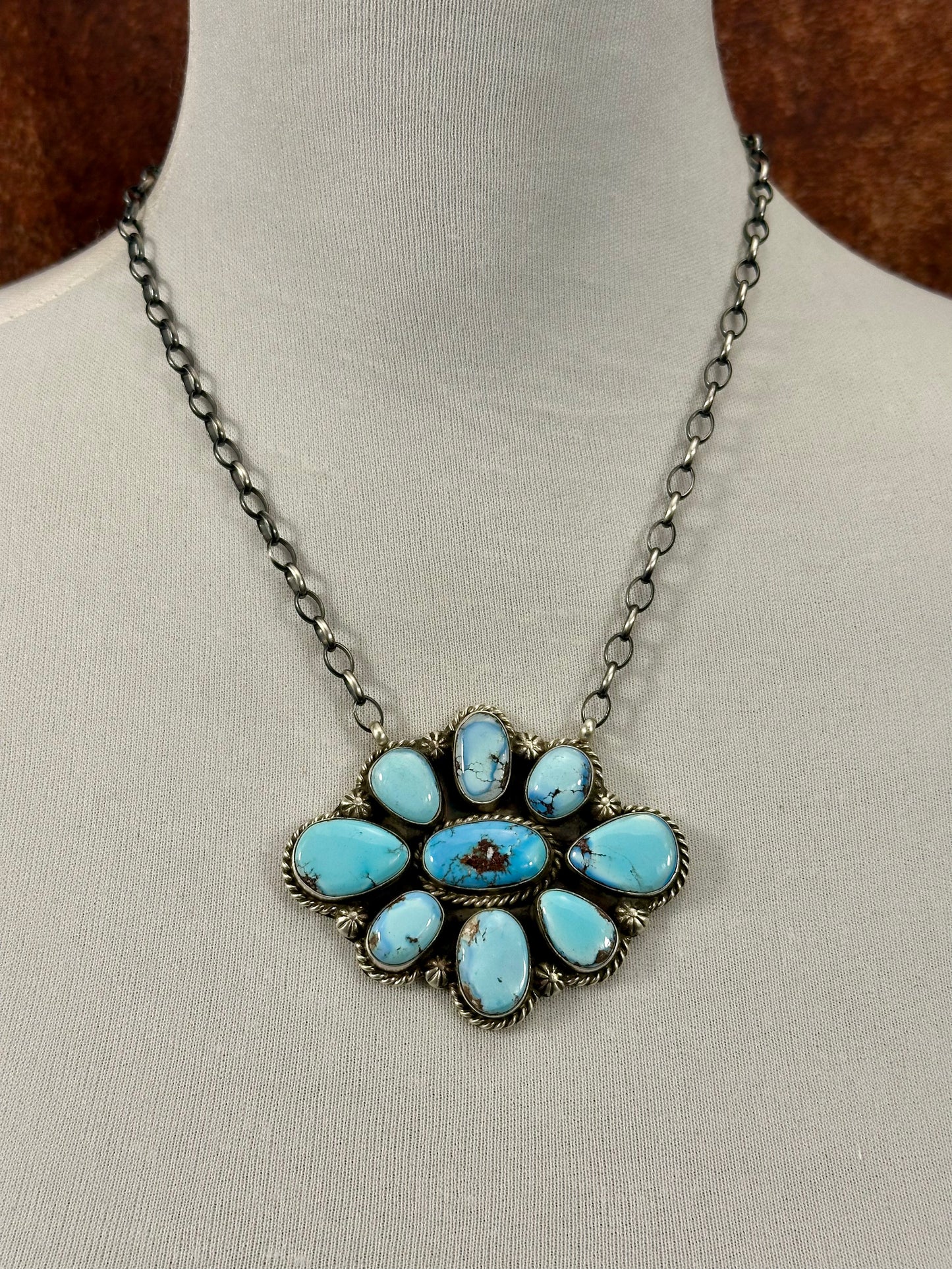 Golden Hills Floral Cluster Sterling Necklace