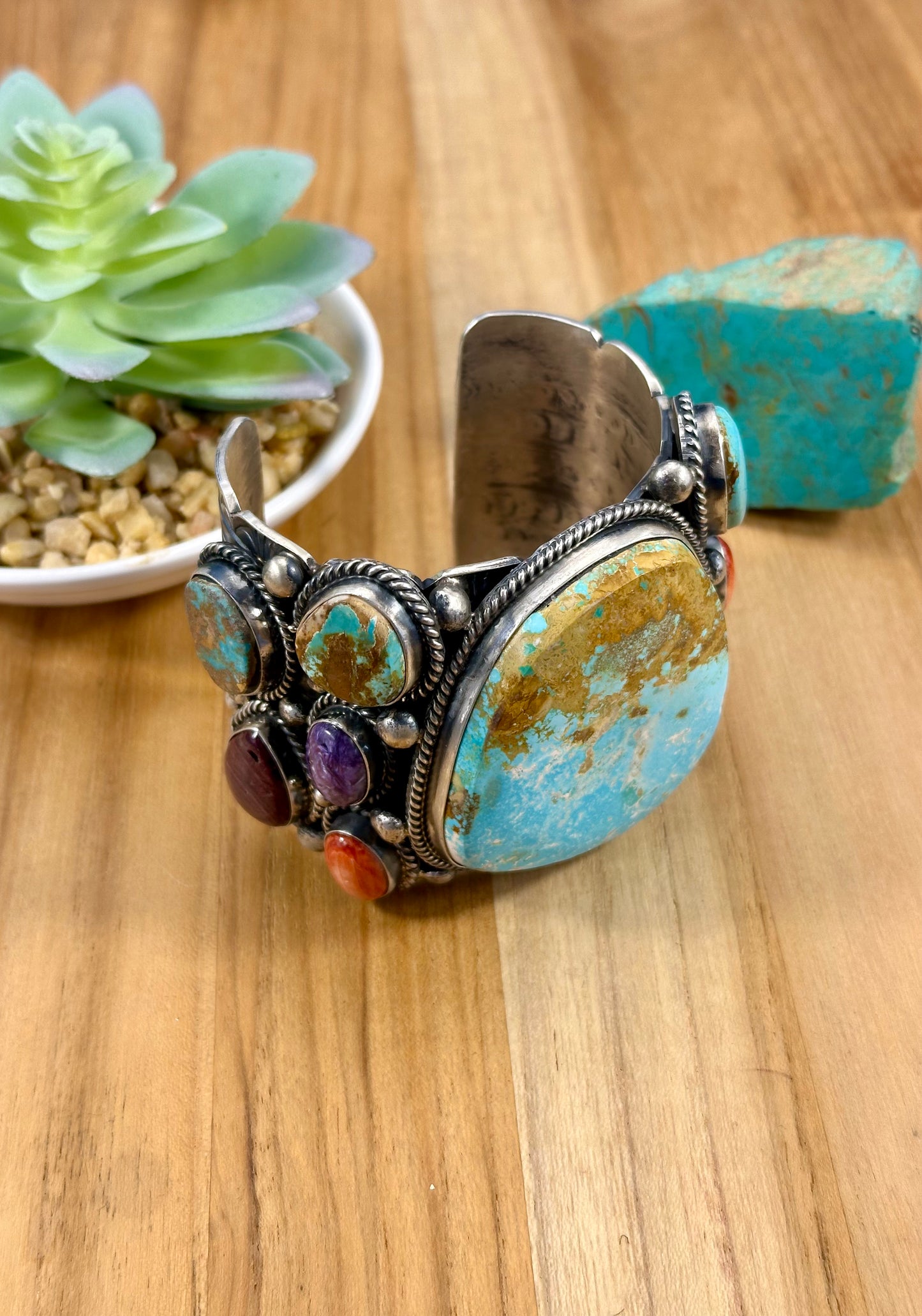 Royston and Multi-Color Spiny Sterling Cuff