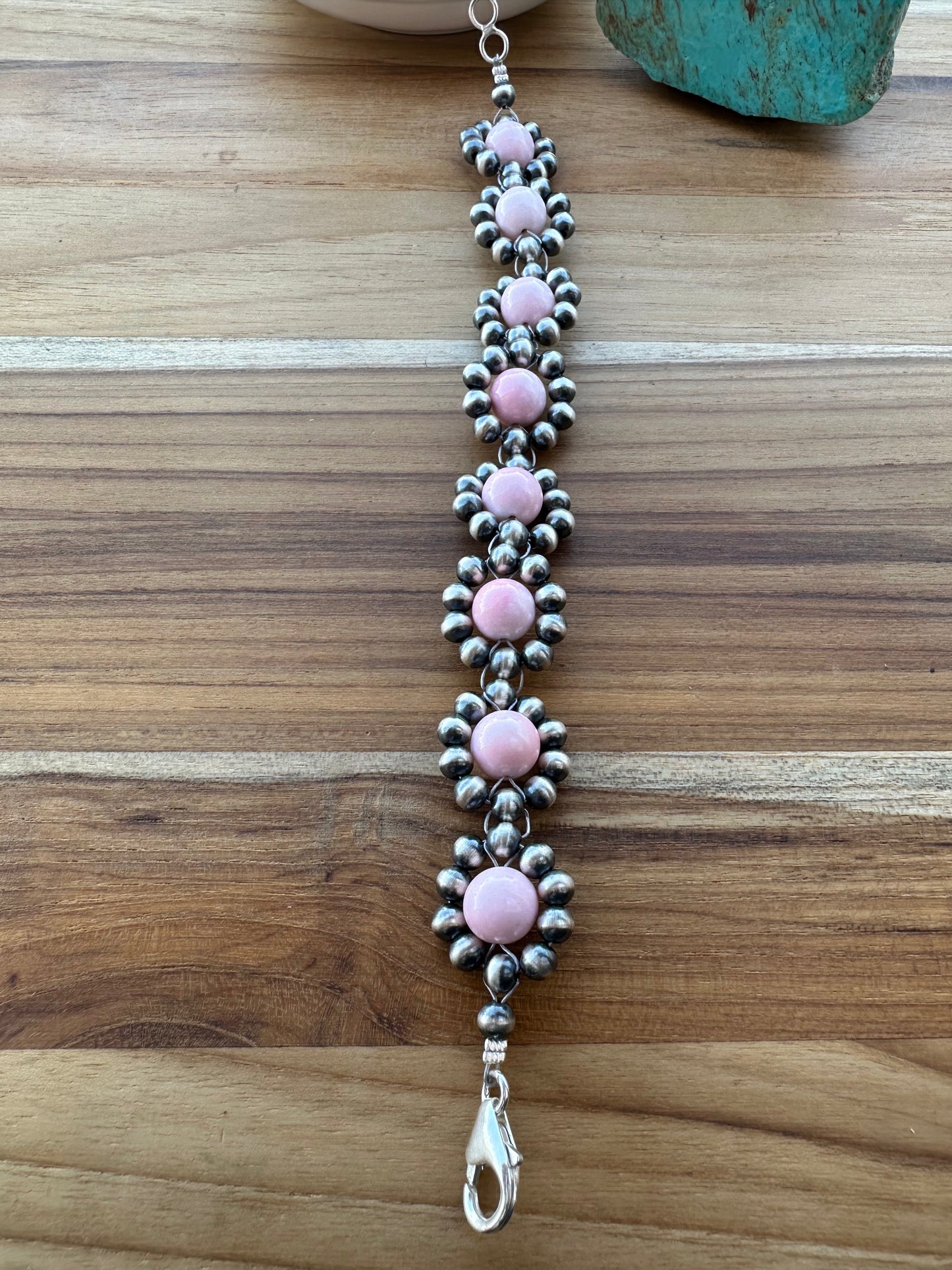 Pink Conch Pearl Flower Bracelet