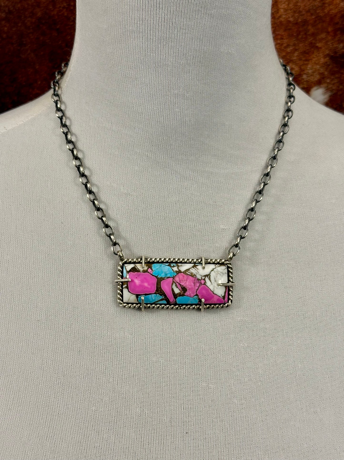 Cotton Candy Waterproof Bar Necklace