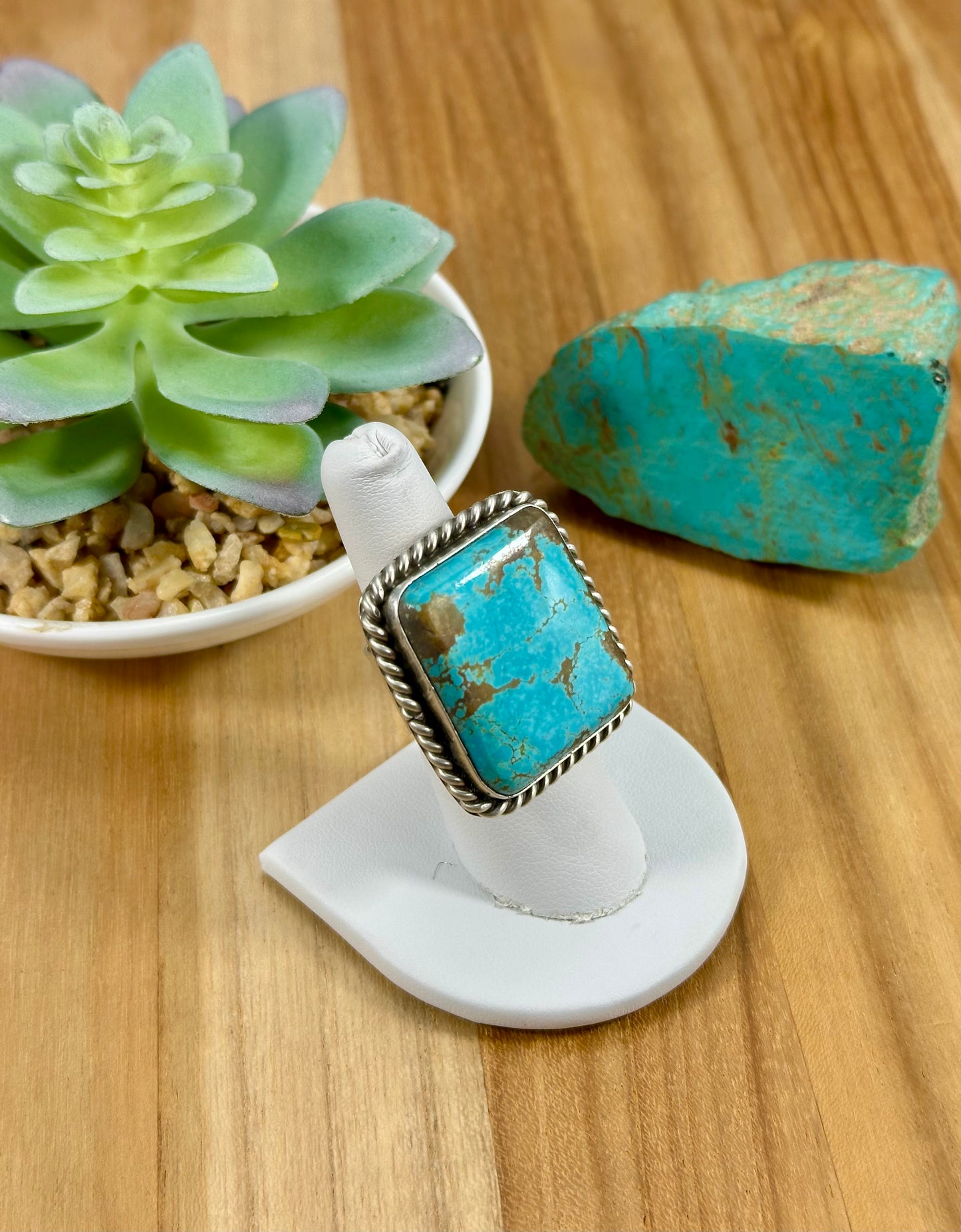#8 Turquoise Square Sterling Ring