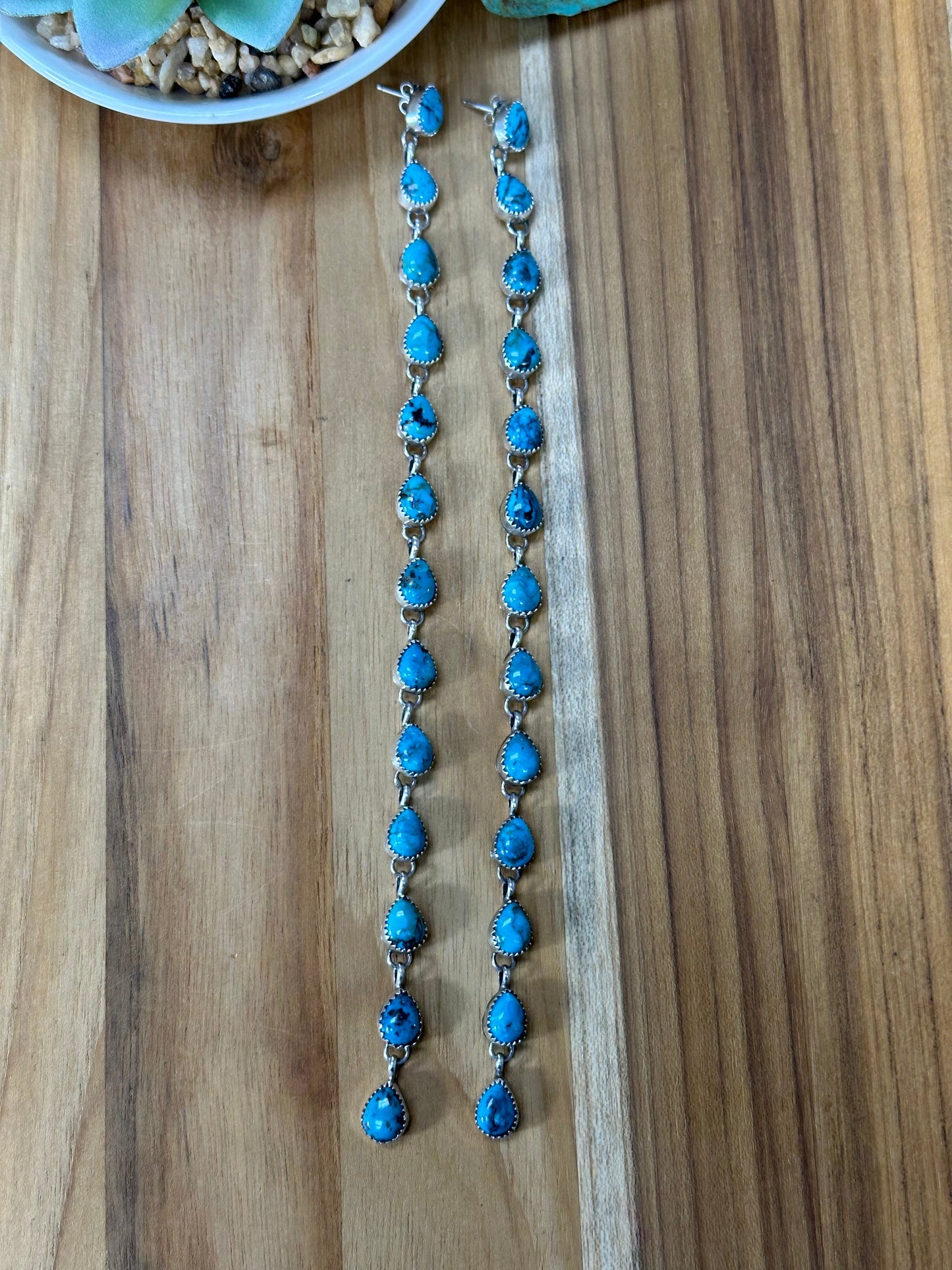 Kingman Turquoise Teardrops Earrings