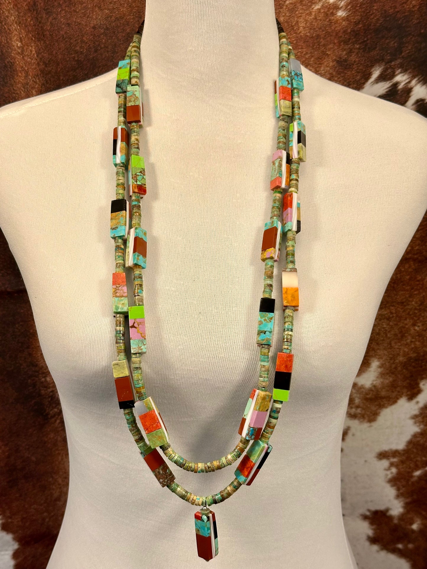Multi Color Inlay Necklace