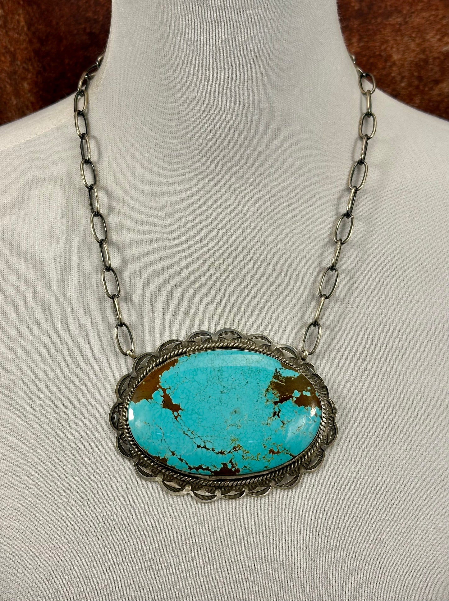 Kingman Turquoise Single Stone Necklace