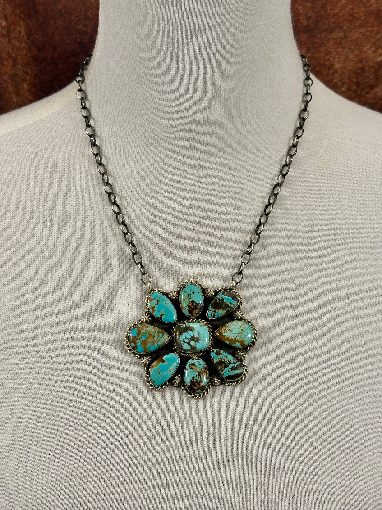 #8 Turquoise Cluster Necklace
