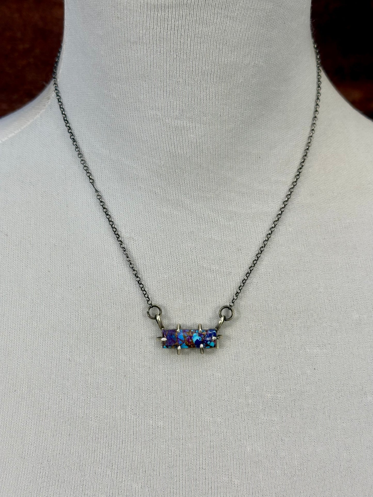 Purple Dahlia Sterling Waterproof Necklace