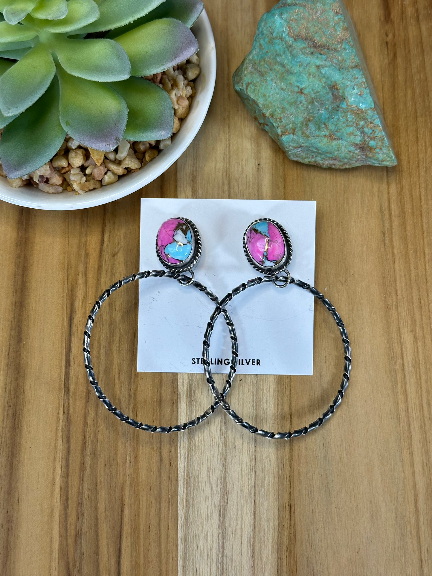 Cotton Candy Hoop Earrings