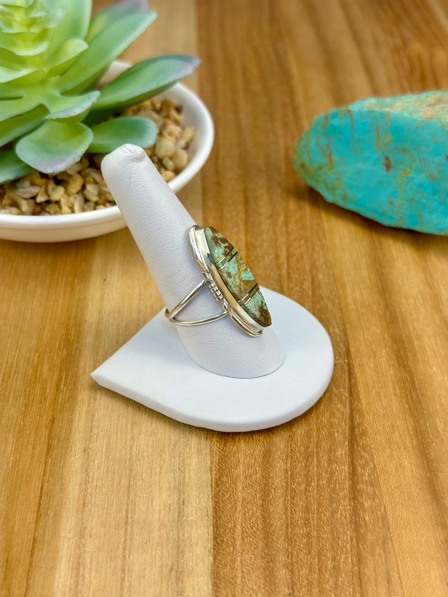 Kingman Turquoise Inlay Sterling Ring