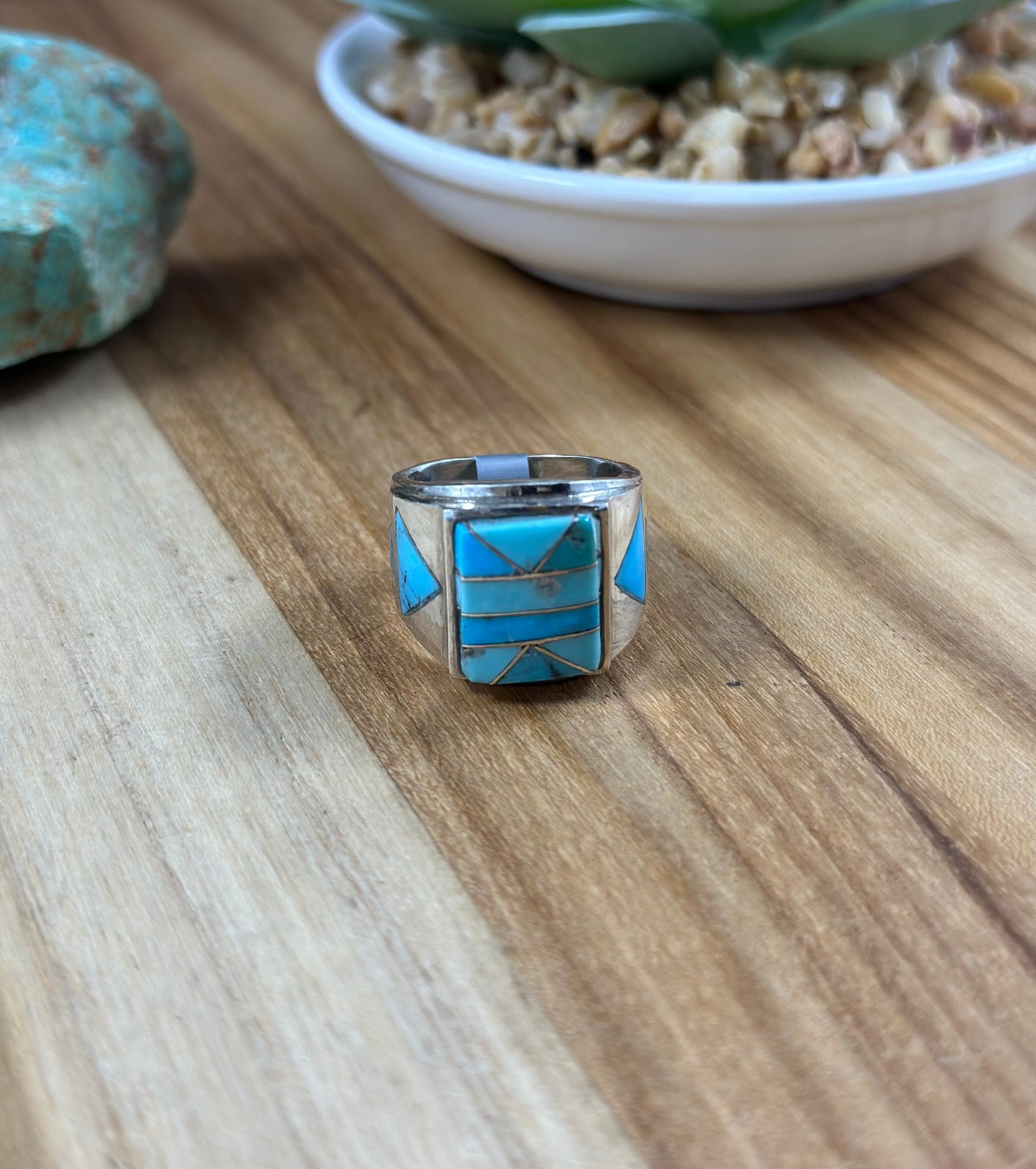 Men's Kingman Turquoise Inlay Ring