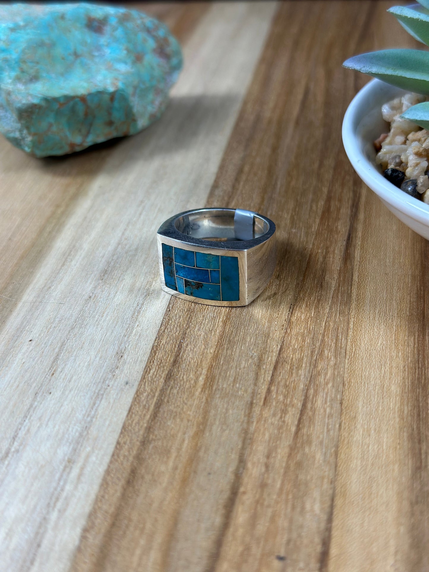 Men's Kingman Turquoise Inlay Ring