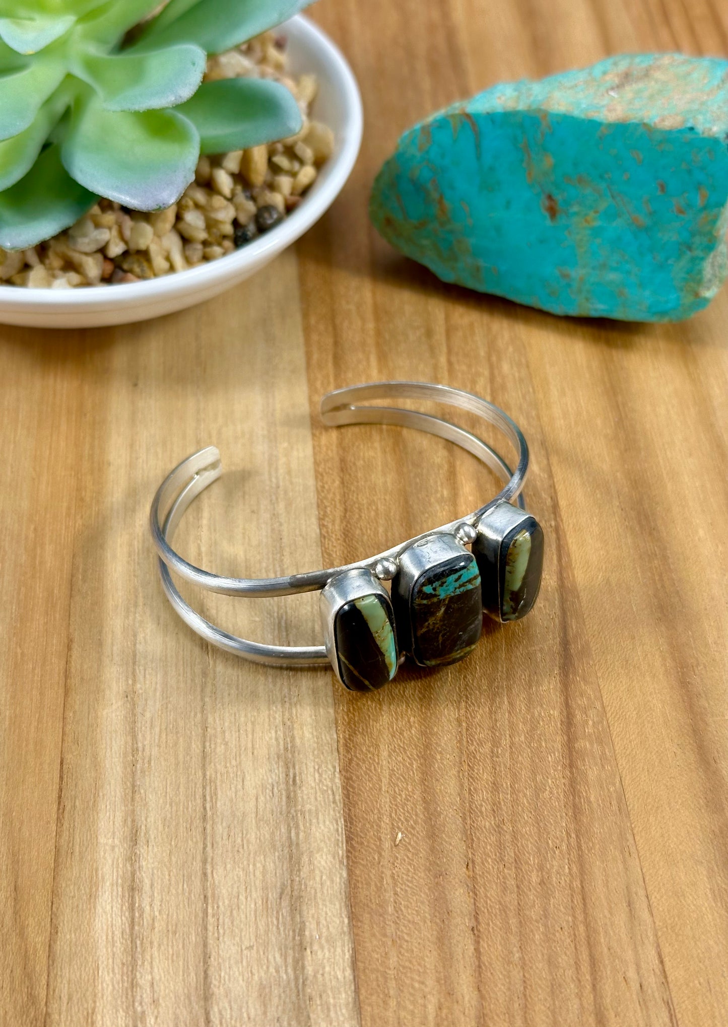 Blackjack 3 Stone Sterling Ring