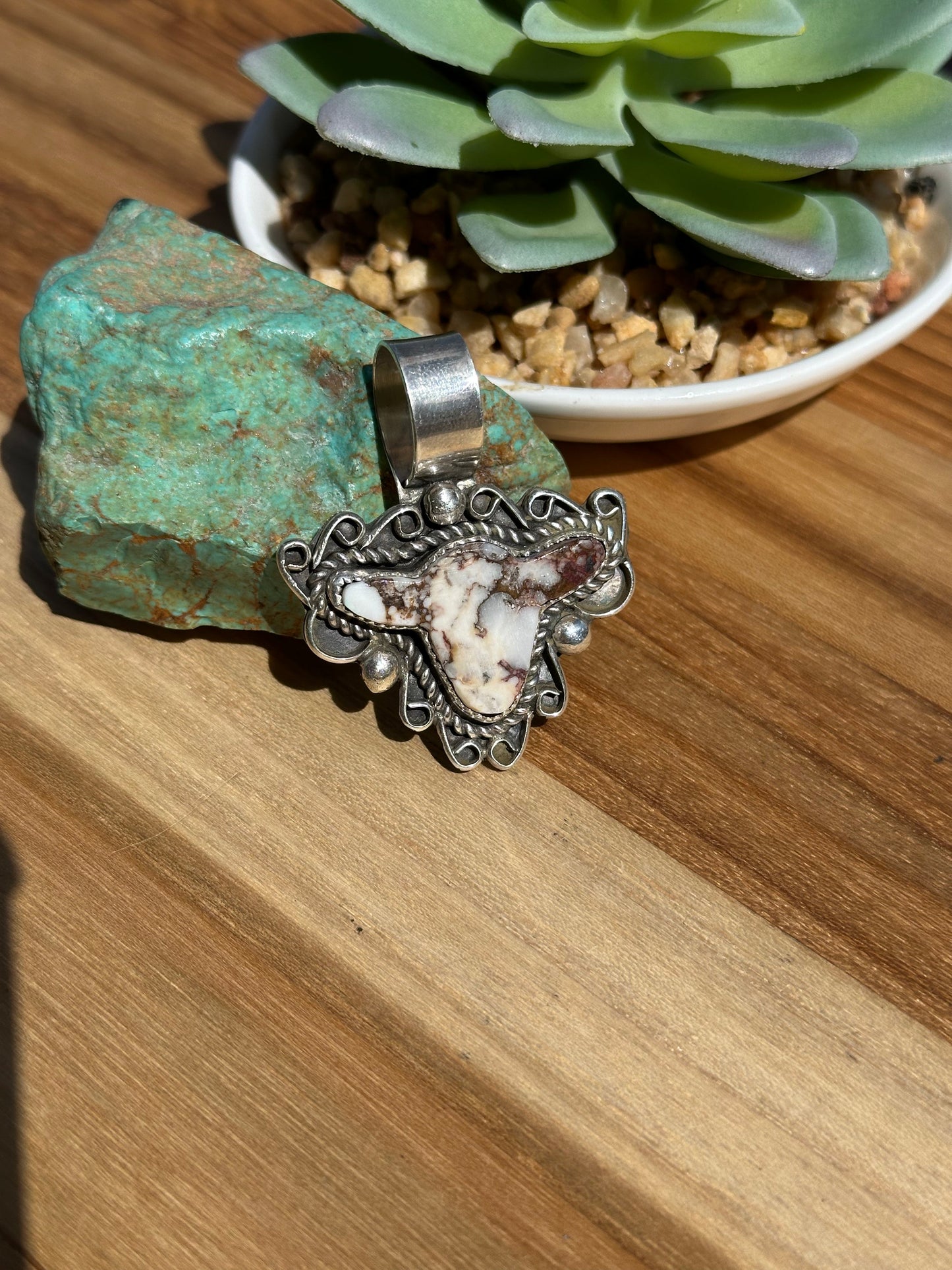 Wildhorse Cow Sterilng Pendant