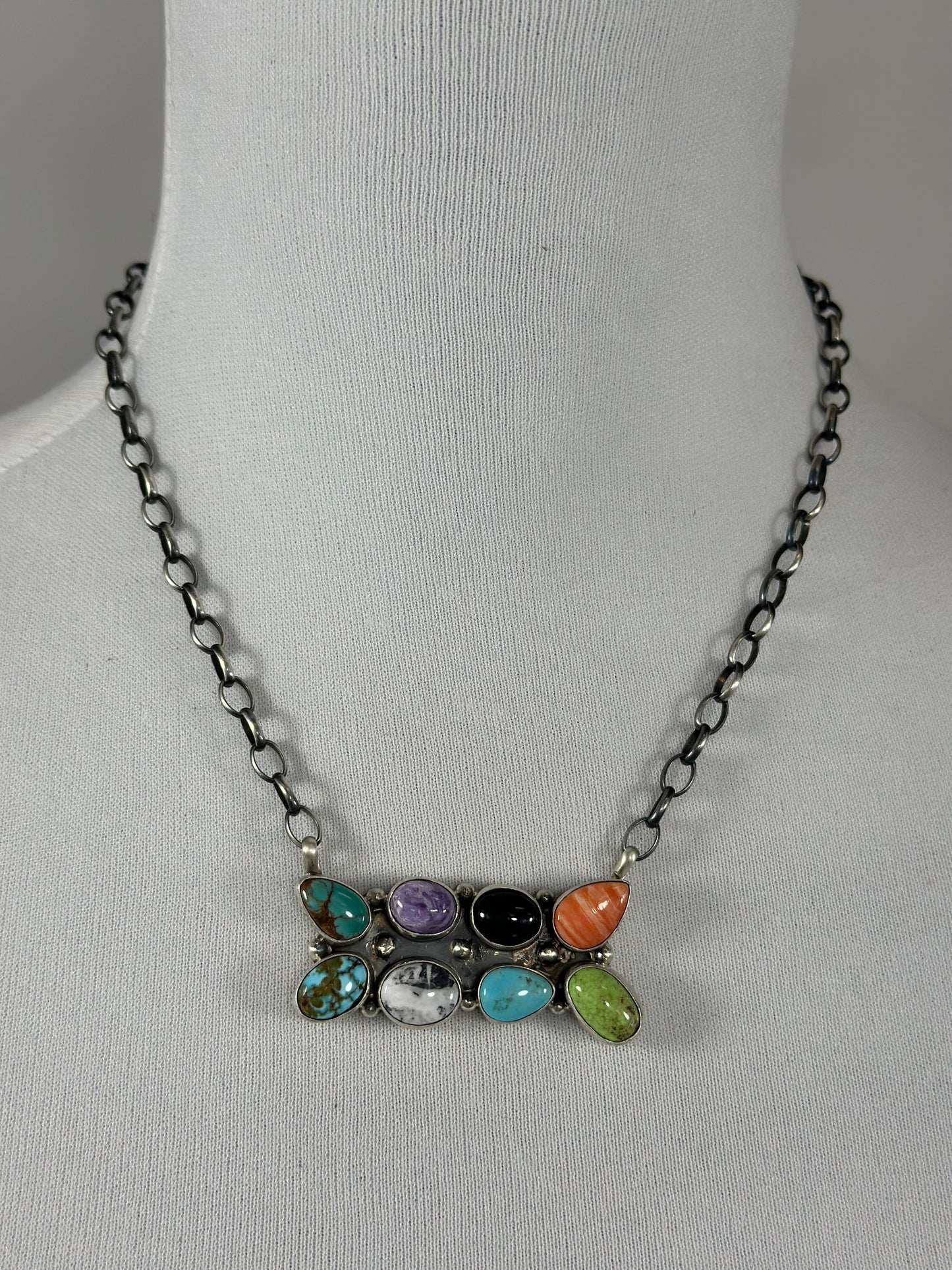 Multicolor 8 Stone Necklace