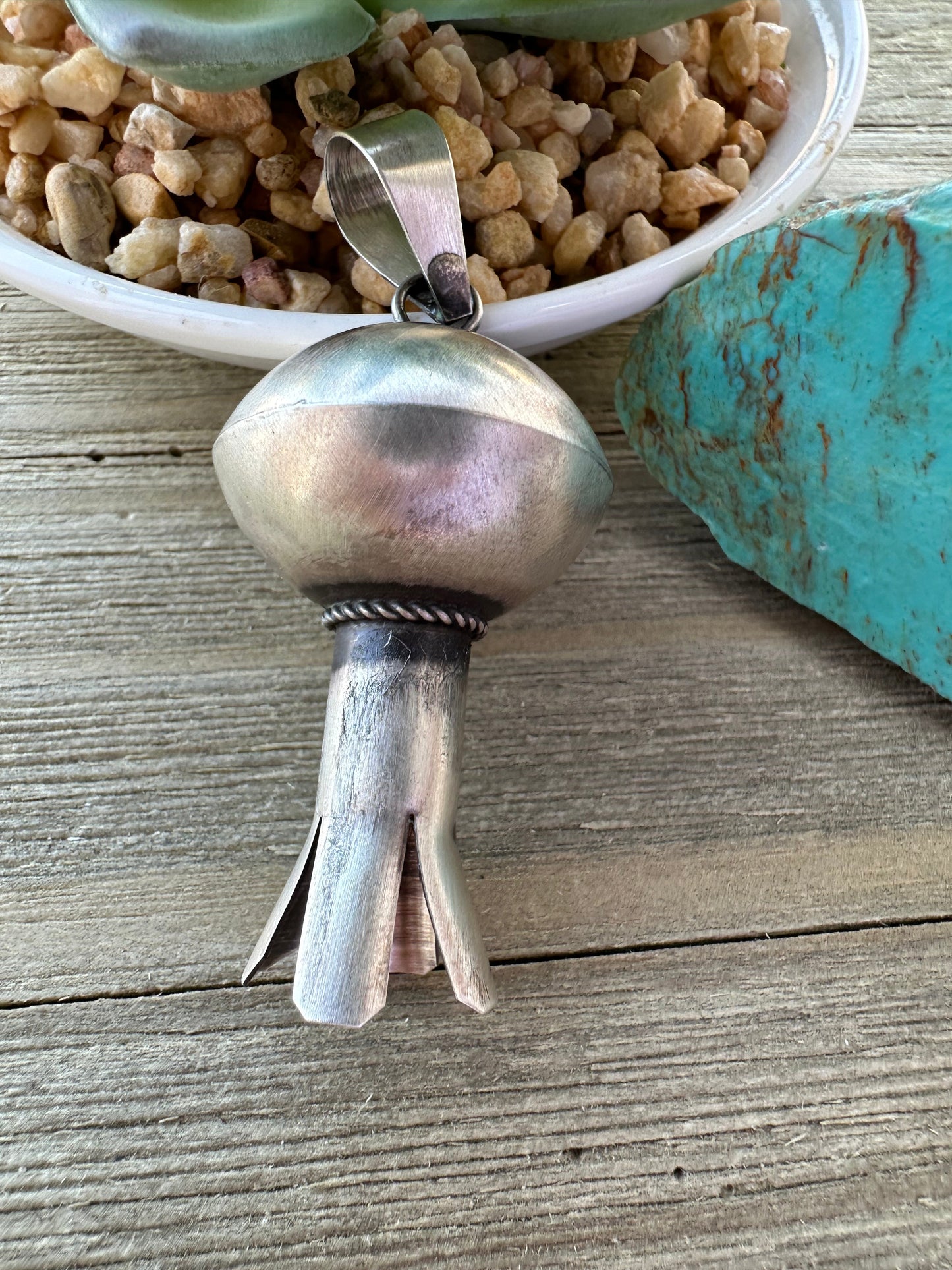 "Saucer" Blossom Stelring Silver Pendant
