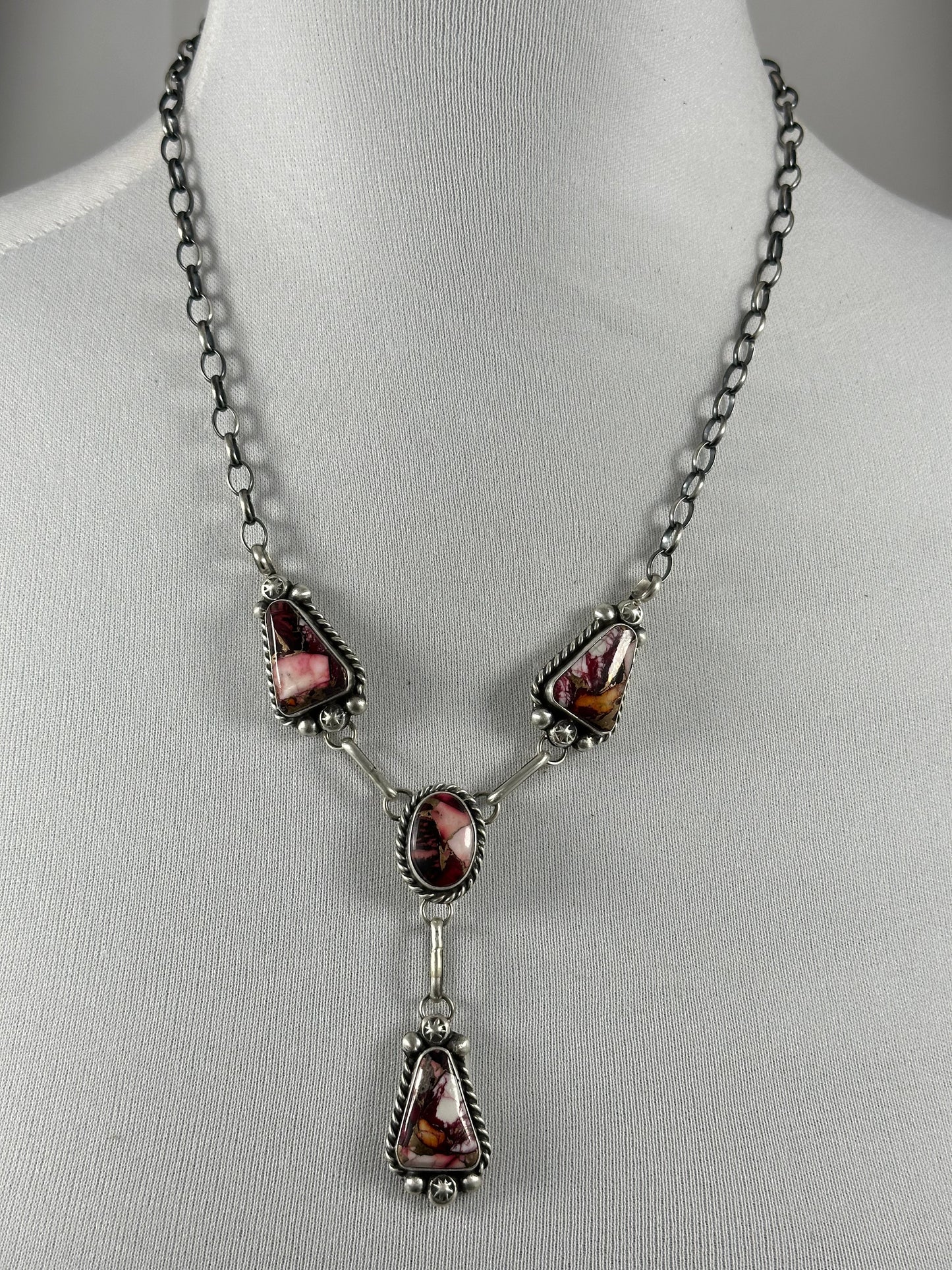 Dahila Rose Sterling Silver Lariat Set