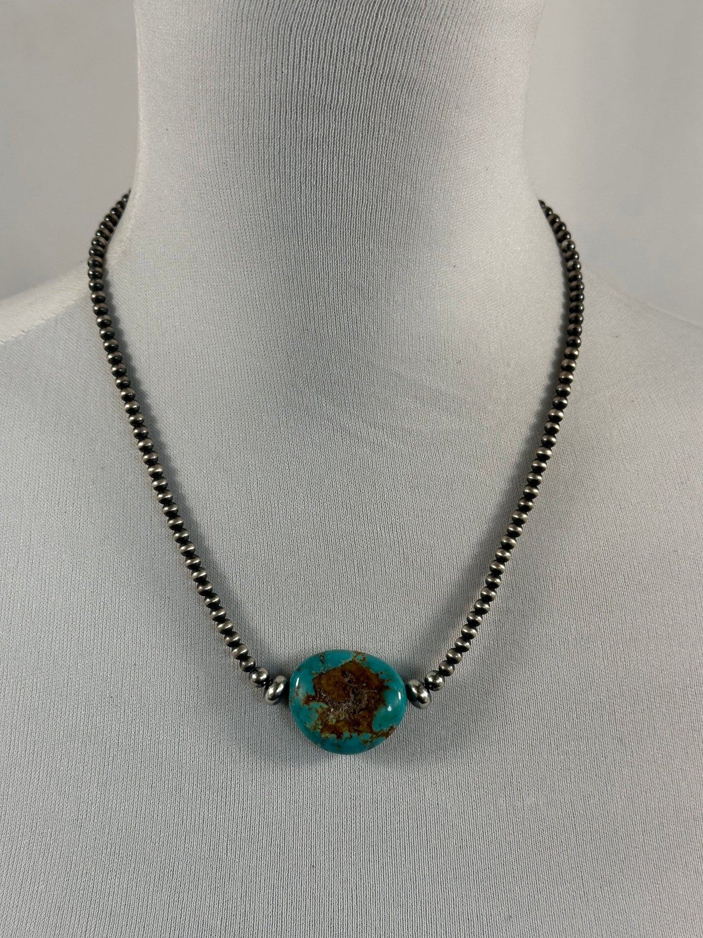 Kingman Turquoise and Navajo Pearl Necklace