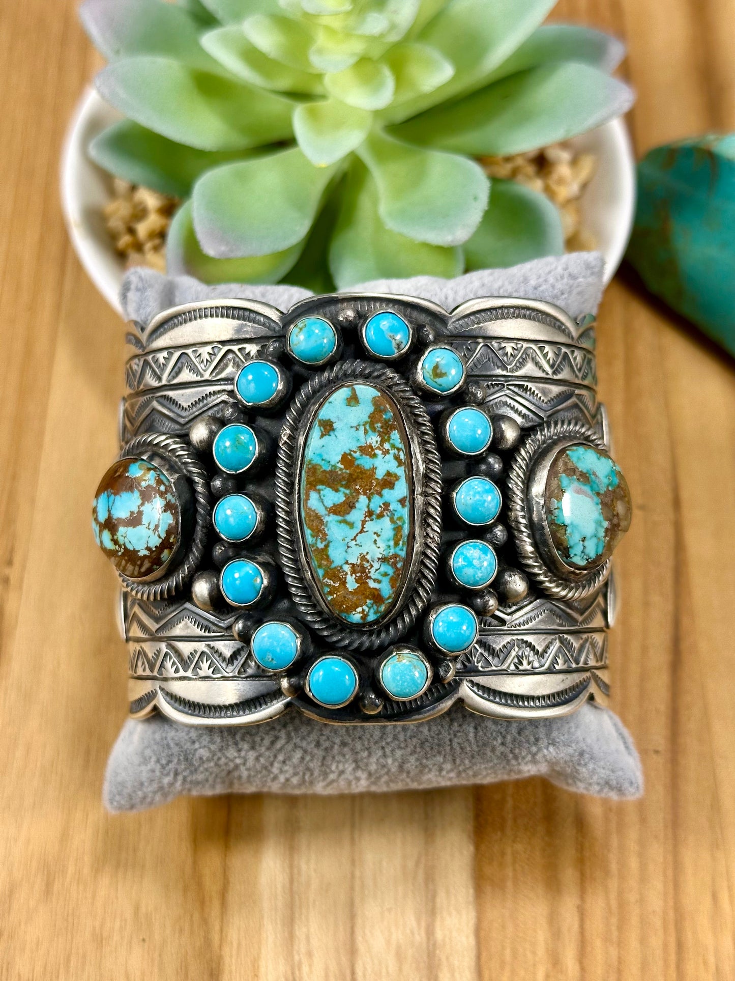 Royston & Kingman Turquoise Cluster Cuff