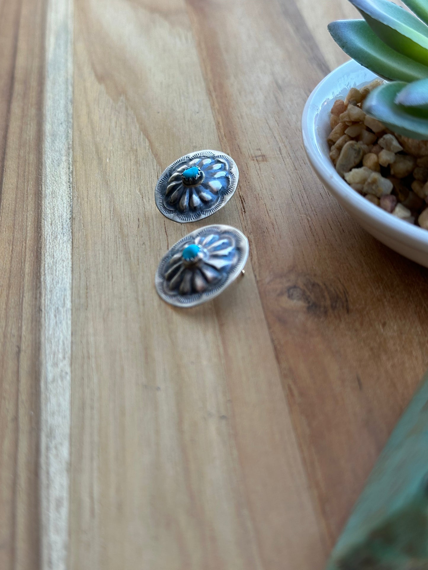 Sterling Silver Disc Stud Earrings