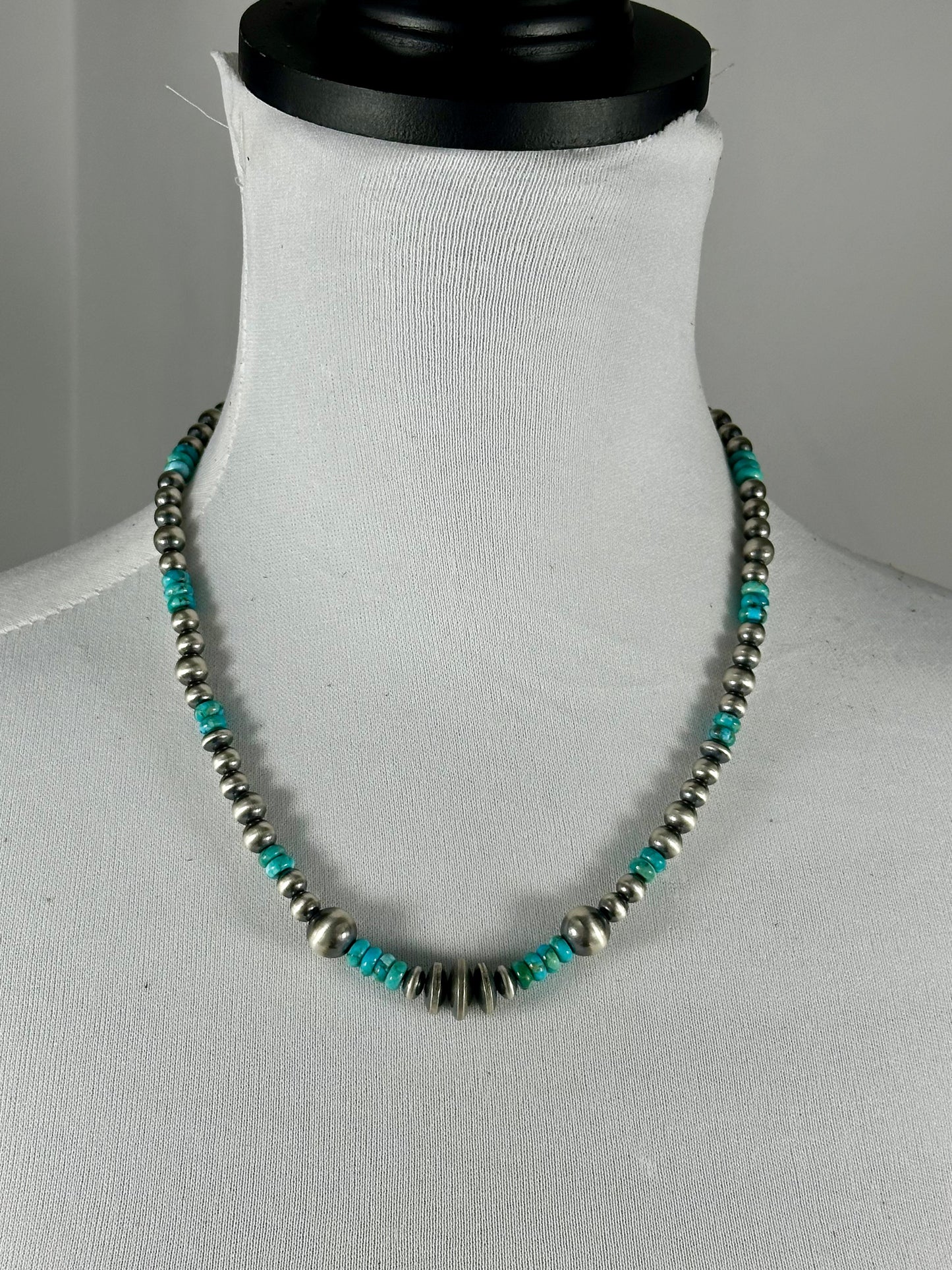 Kingman Turquoise Navajo Pearl Necklace