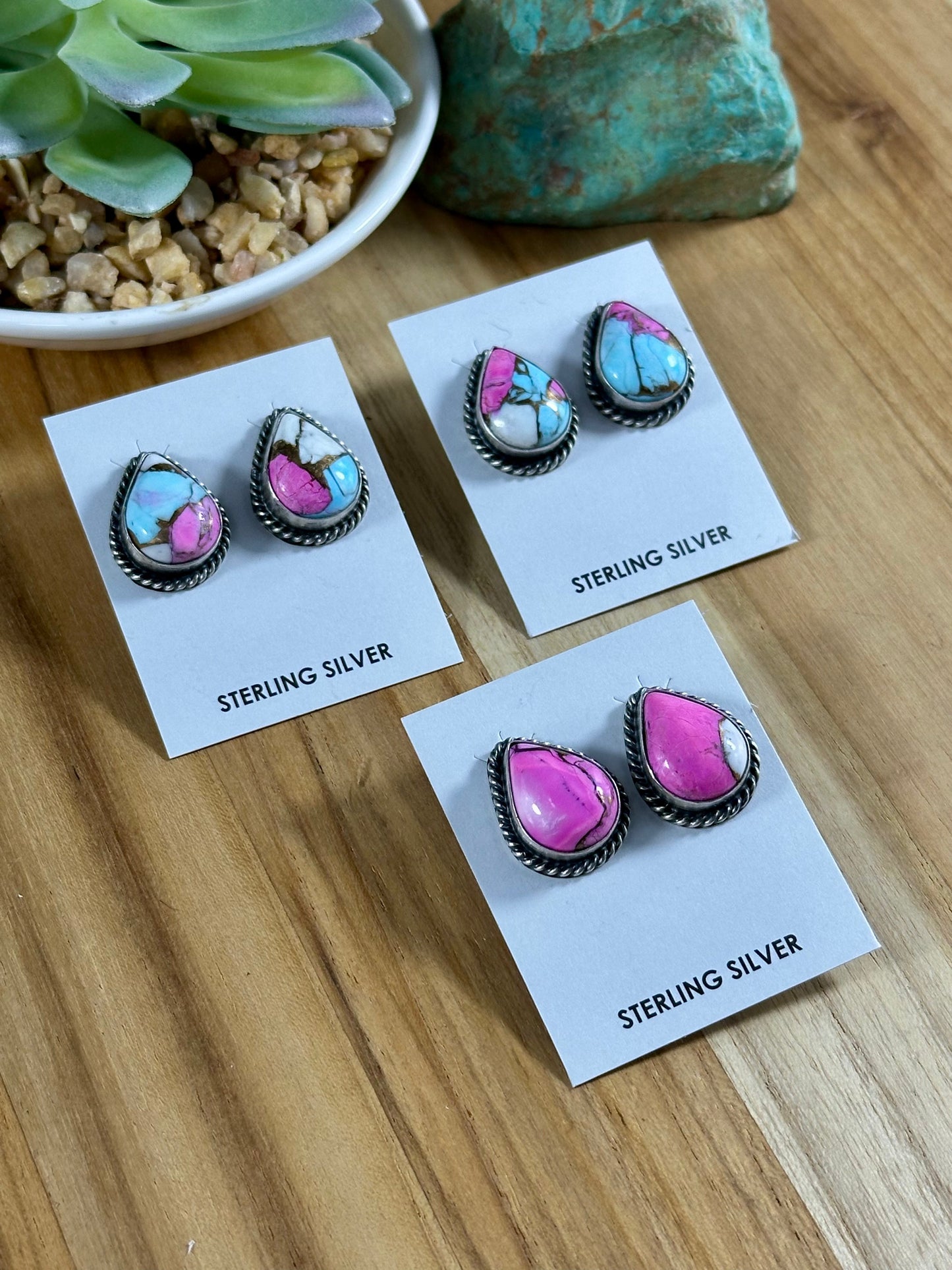 Cotton Candy Raindrop Studs