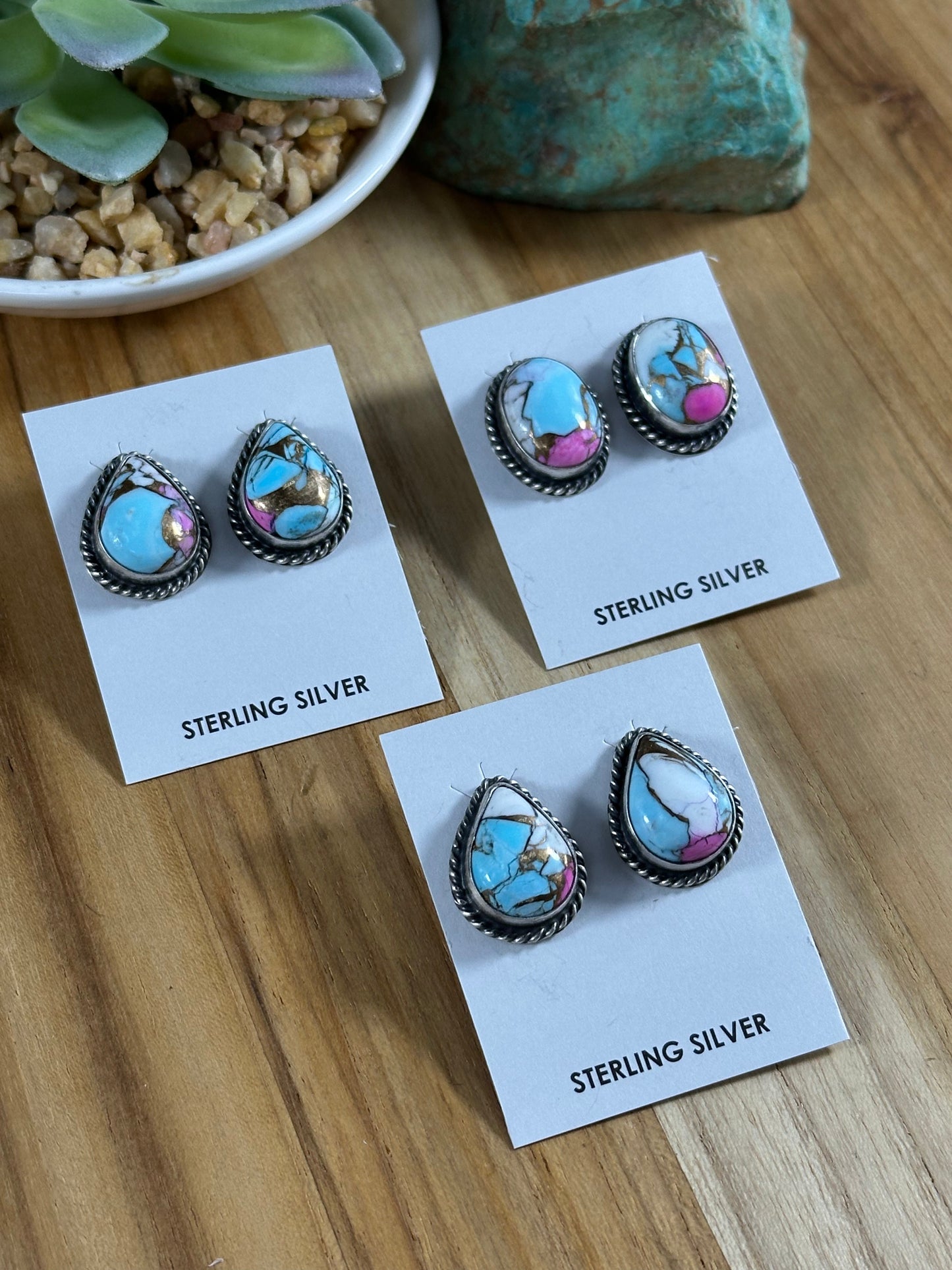 Cotton Candy Teardrop Studs