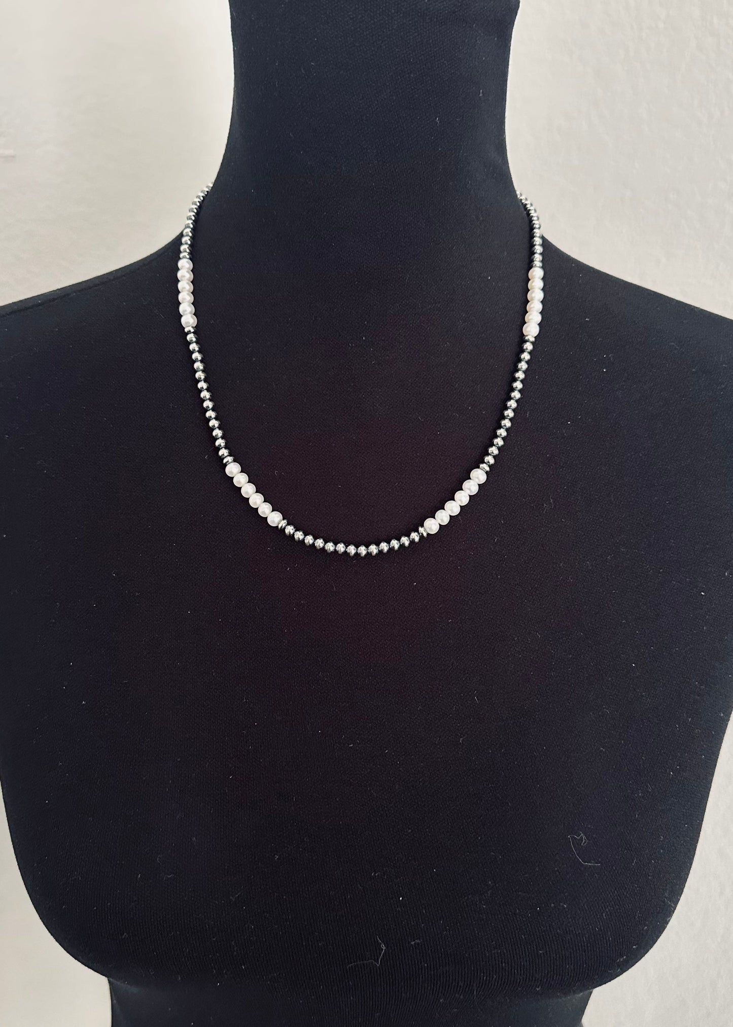 20 inch "Navajo Style" Pearls and Freshwater Peals Necklace