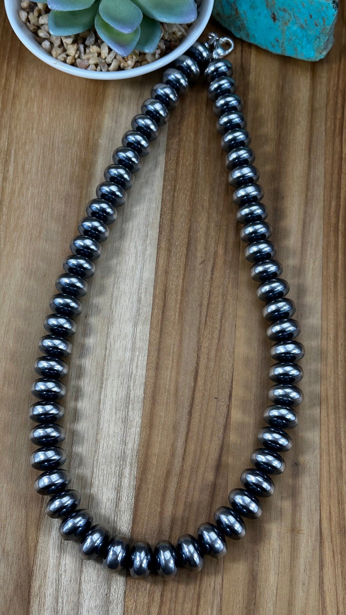 24" 16MM Rondelle Sterling Pearls