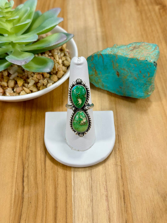 Sonoran Turquoise 2 Stone Sterling Silver Ring