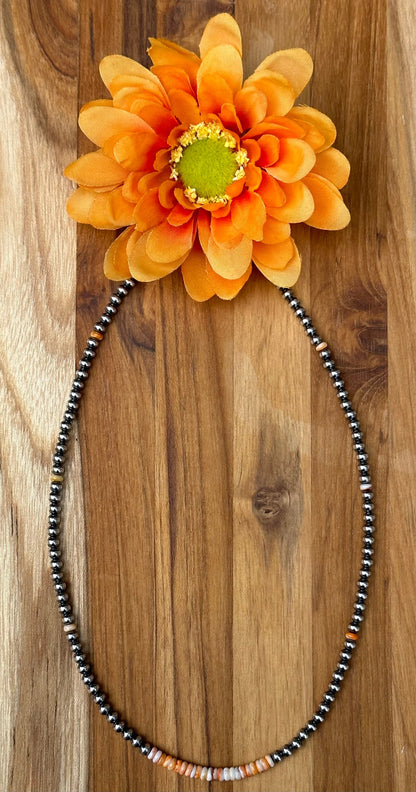 4MM  Navajo style Beads and Spiny Necklace