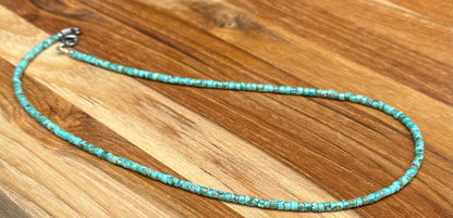 16 inch 3mm Turquoise Heishi Necklace