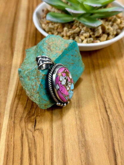 Cotton Candy Oval Sterling Silver Pendant