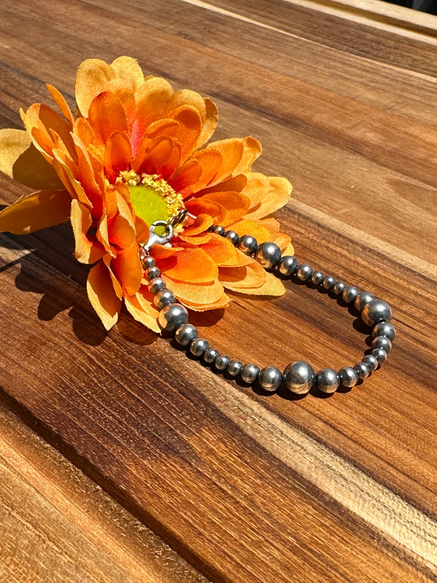 7.5 inch 4-8mm Navajo Style Bracelet