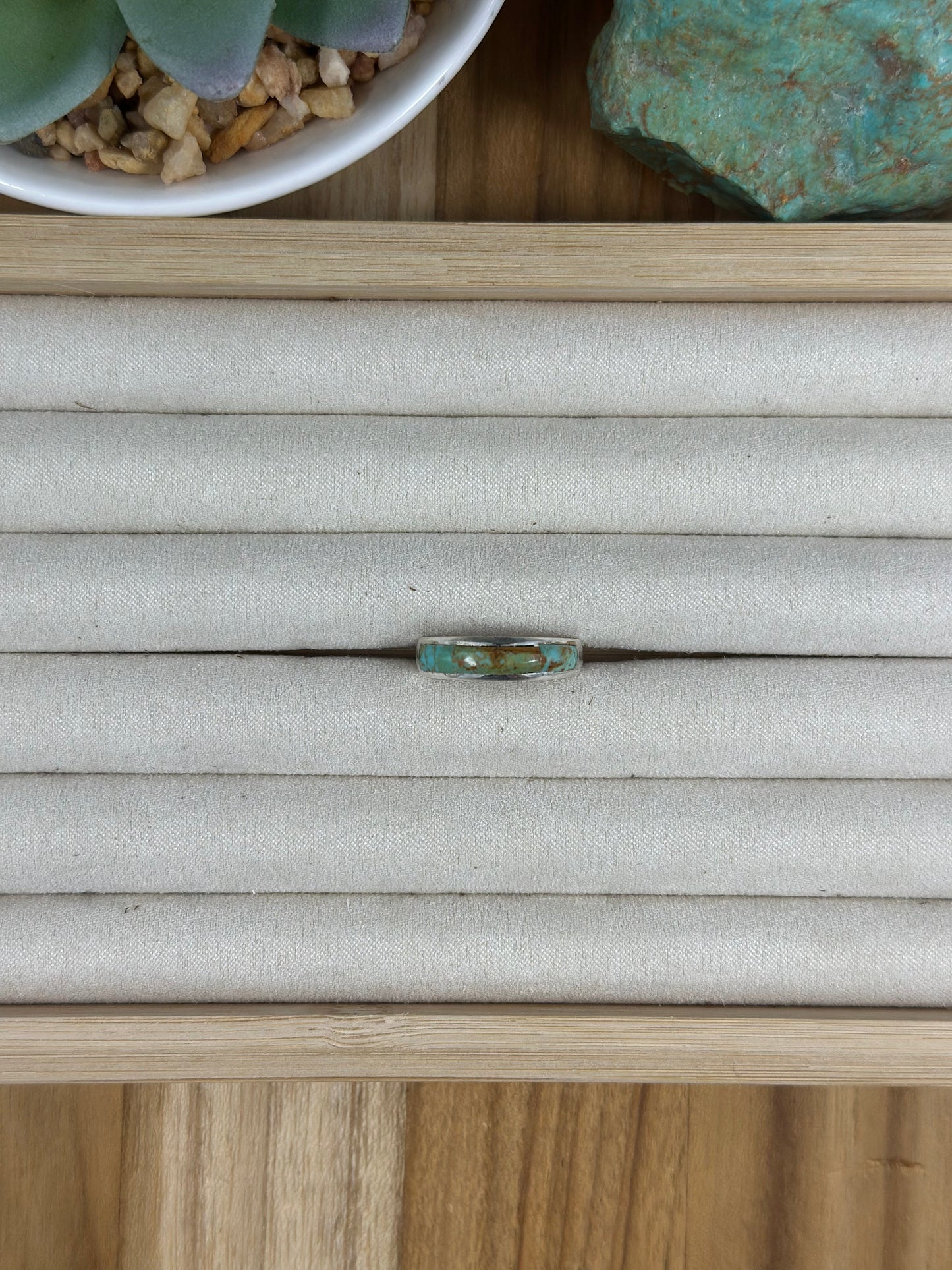 Signet Kingman Turquoise Inlay Rings