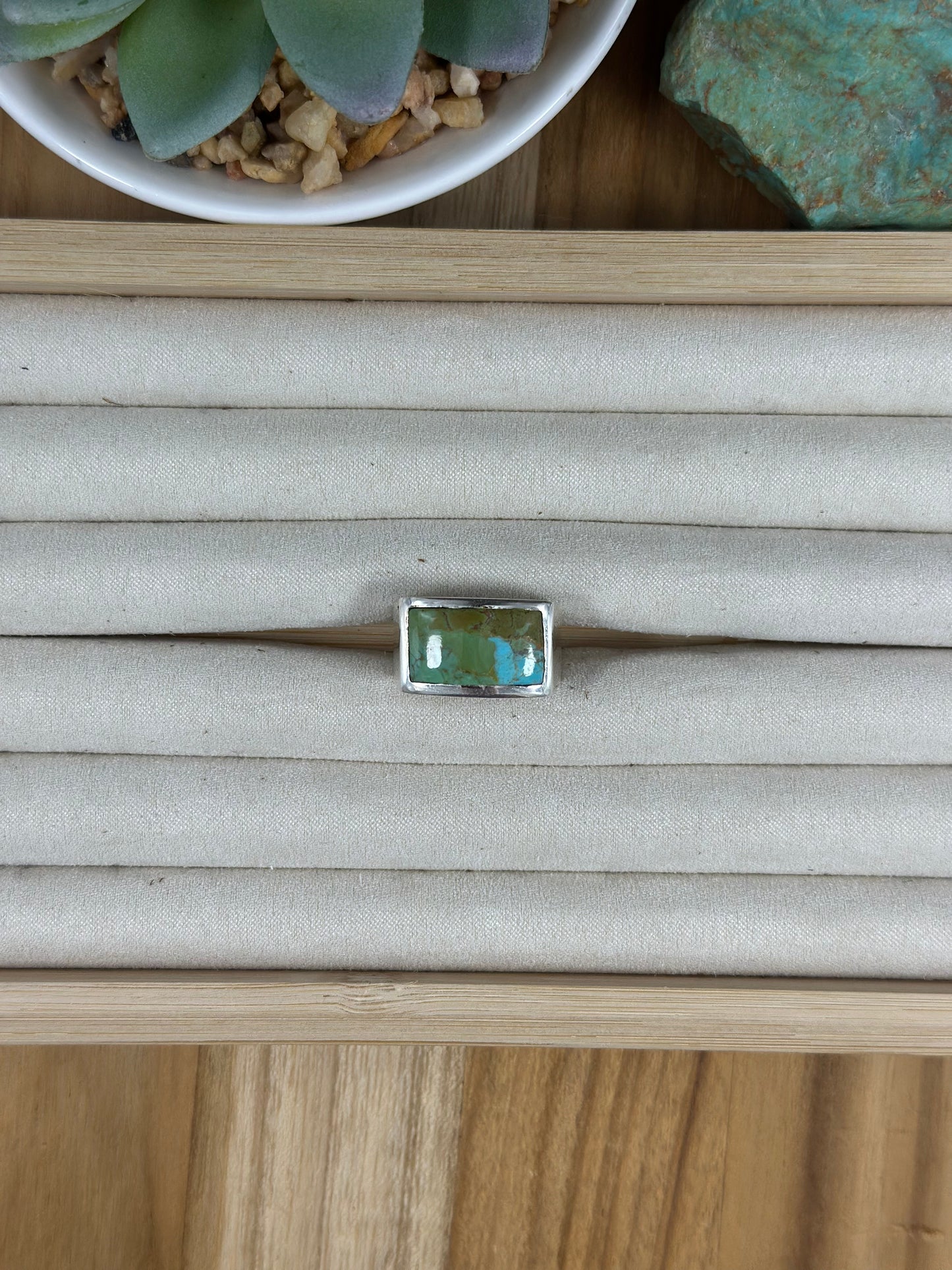 Signet Kingman Turquoise Inlay Rings